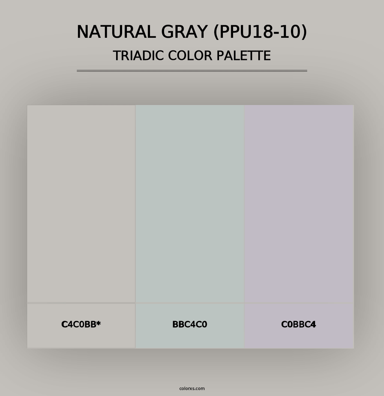 Natural Gray (PPU18-10) - Triadic Color Palette