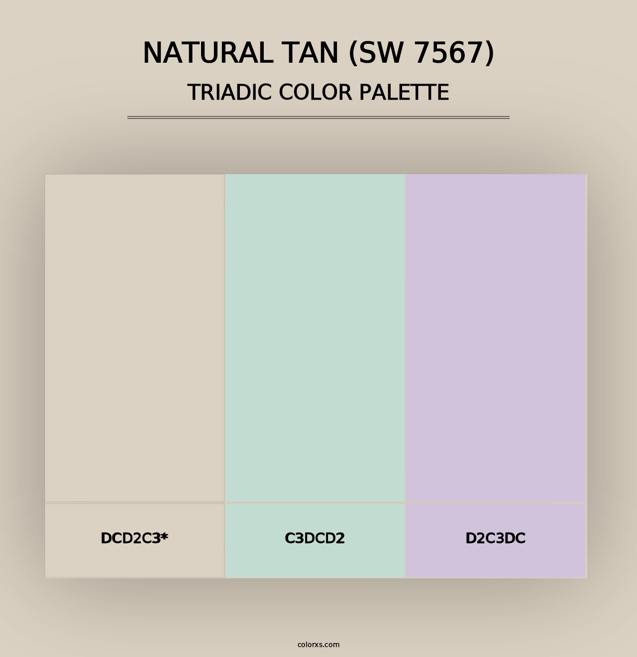 Natural Tan (SW 7567) - Triadic Color Palette