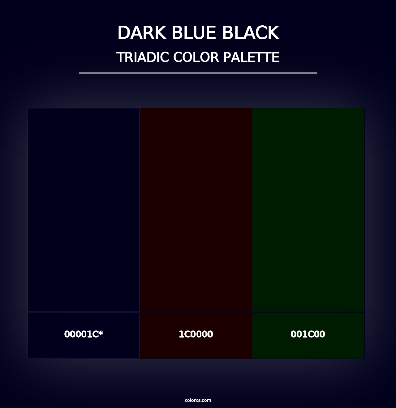 Dark Blue Black - Triadic Color Palette