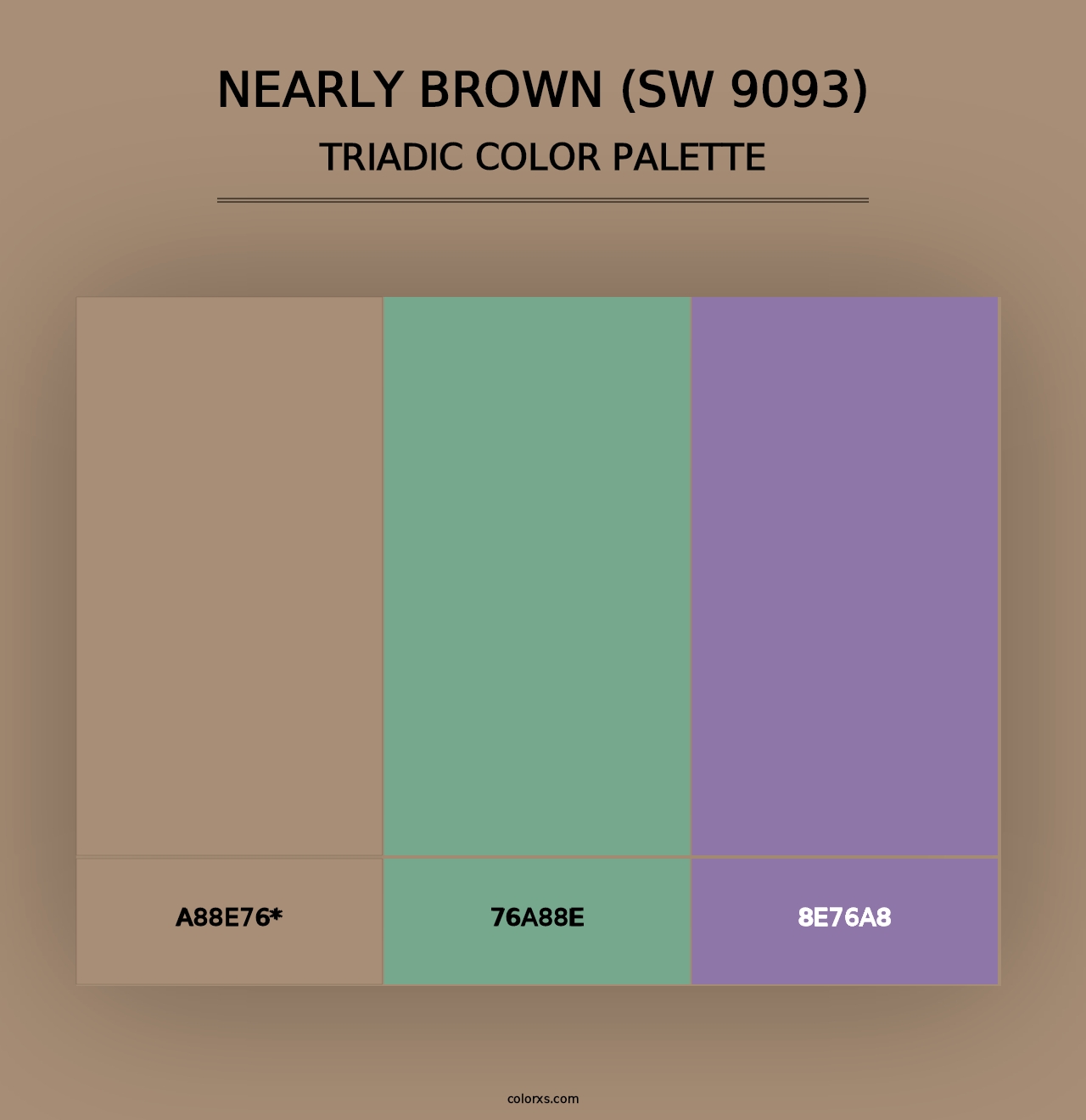 Nearly Brown (SW 9093) - Triadic Color Palette