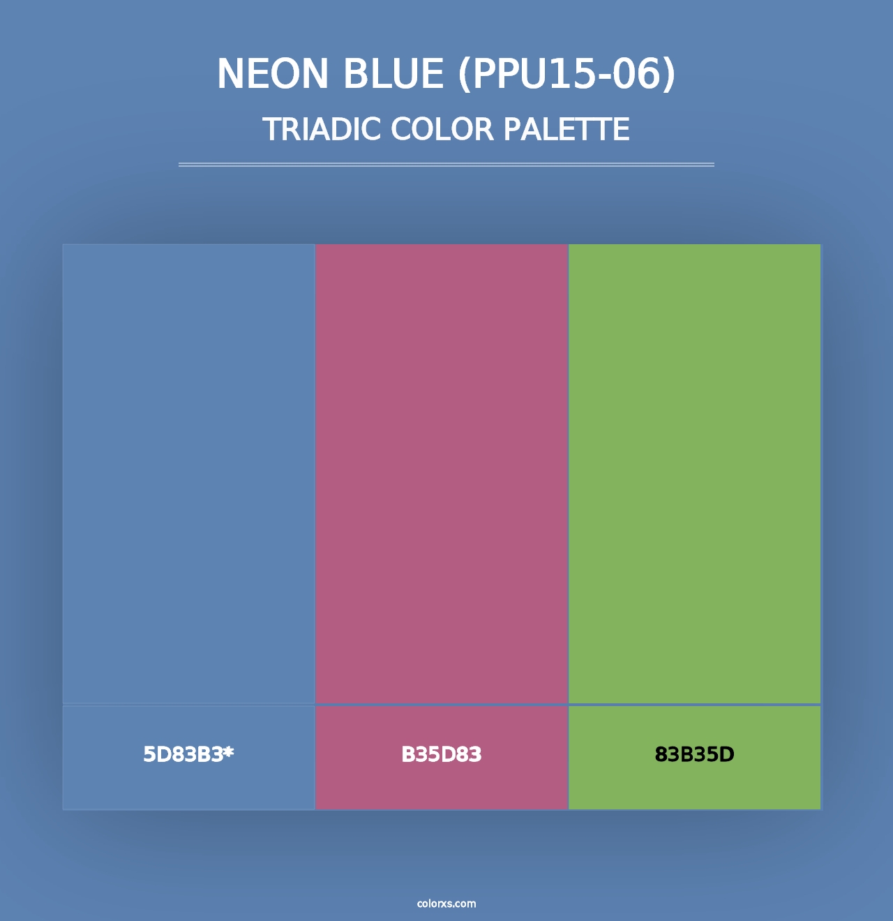 Neon Blue (PPU15-06) - Triadic Color Palette