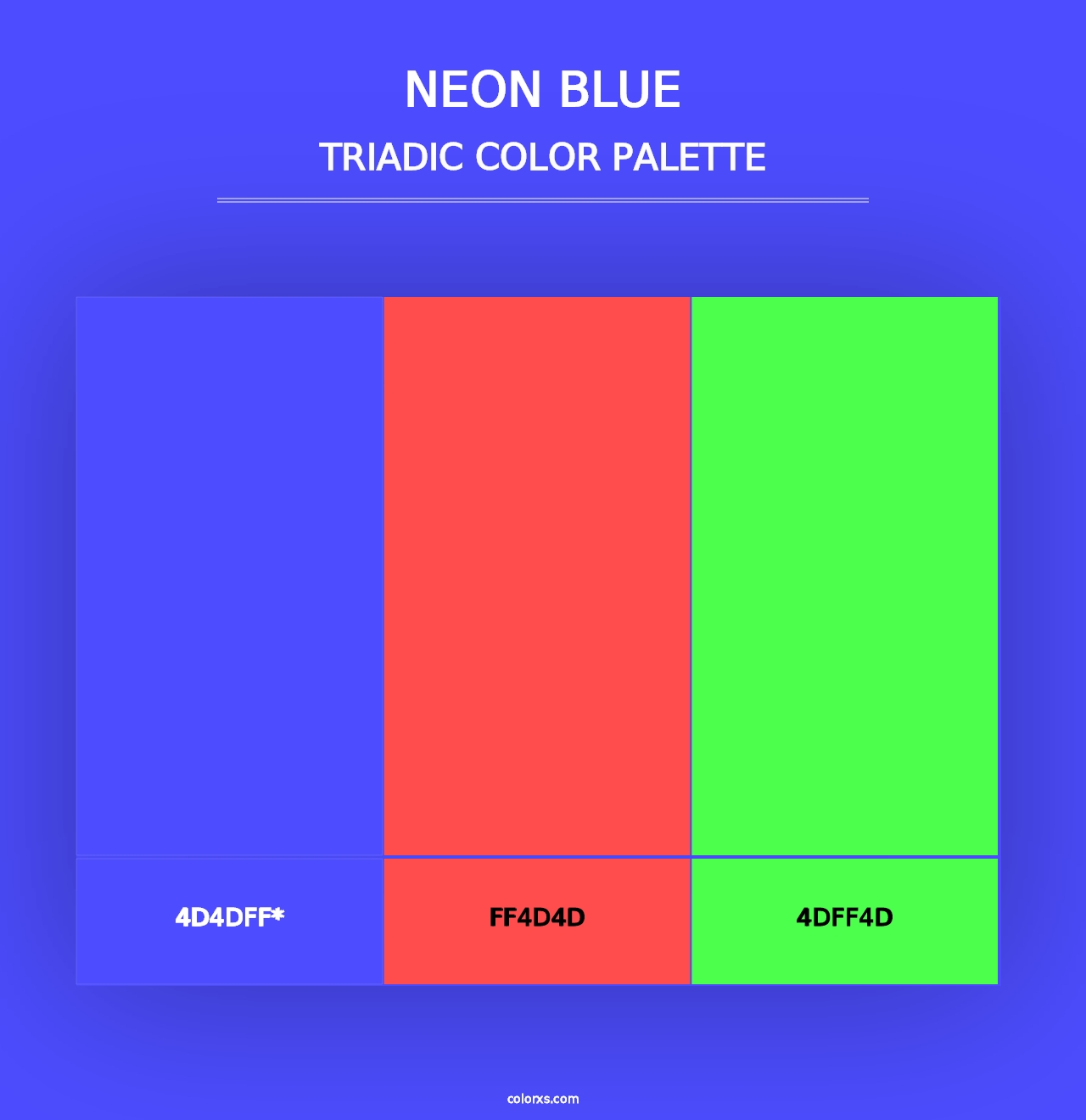 Neon Blue - Triadic Color Palette