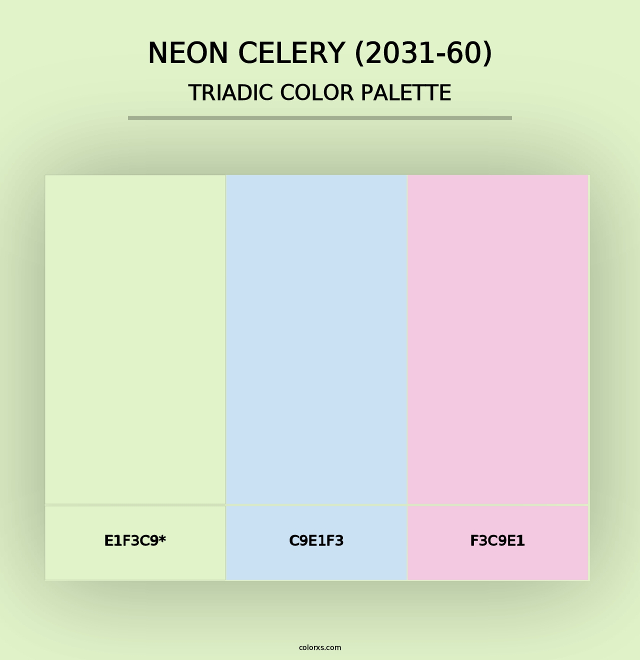 Neon Celery (2031-60) - Triadic Color Palette