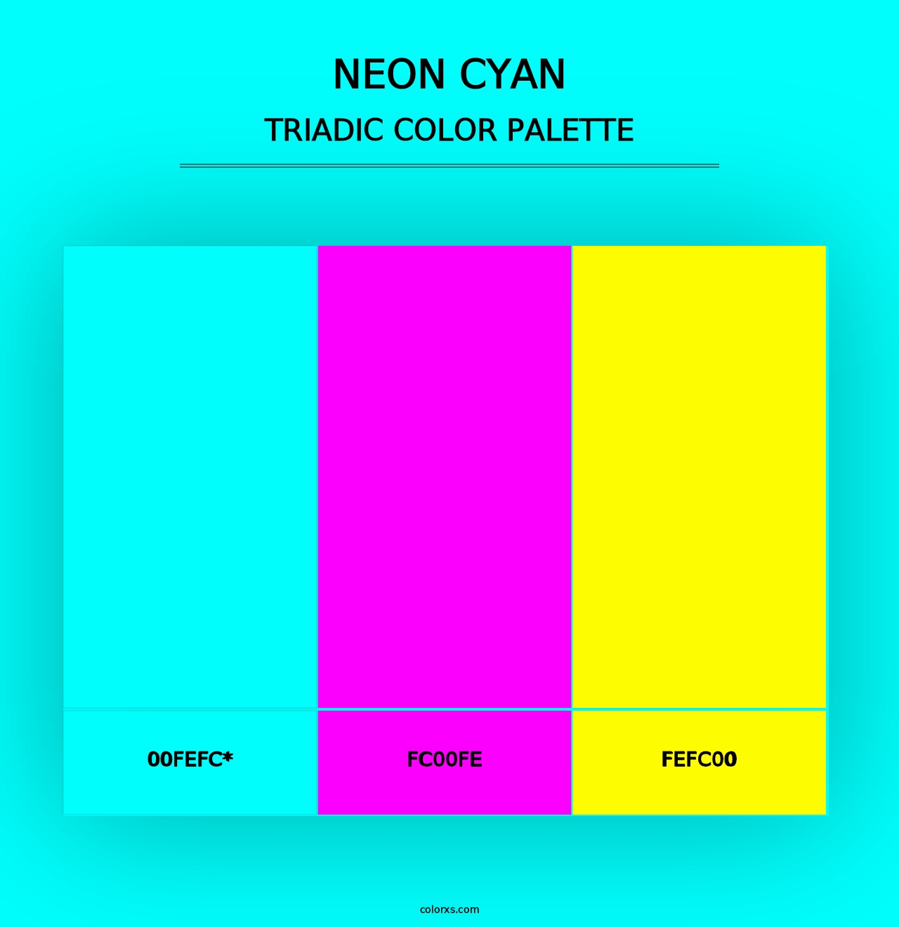 Neon Cyan - Triadic Color Palette