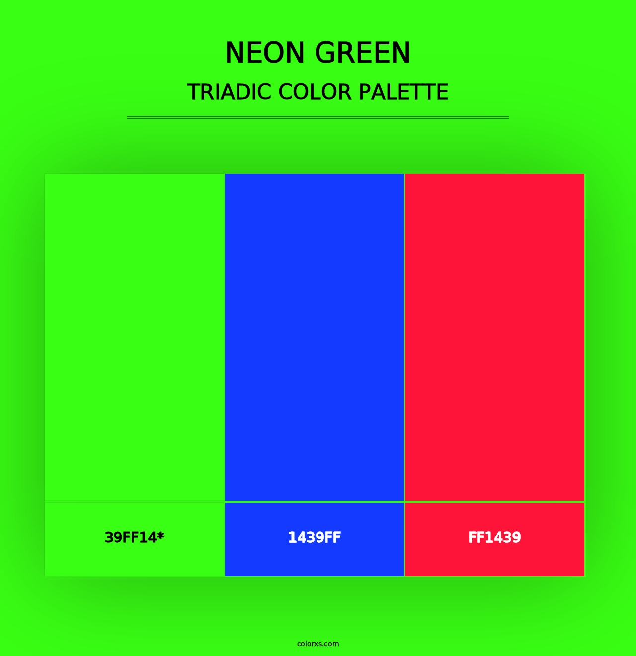 Neon Green - Triadic Color Palette