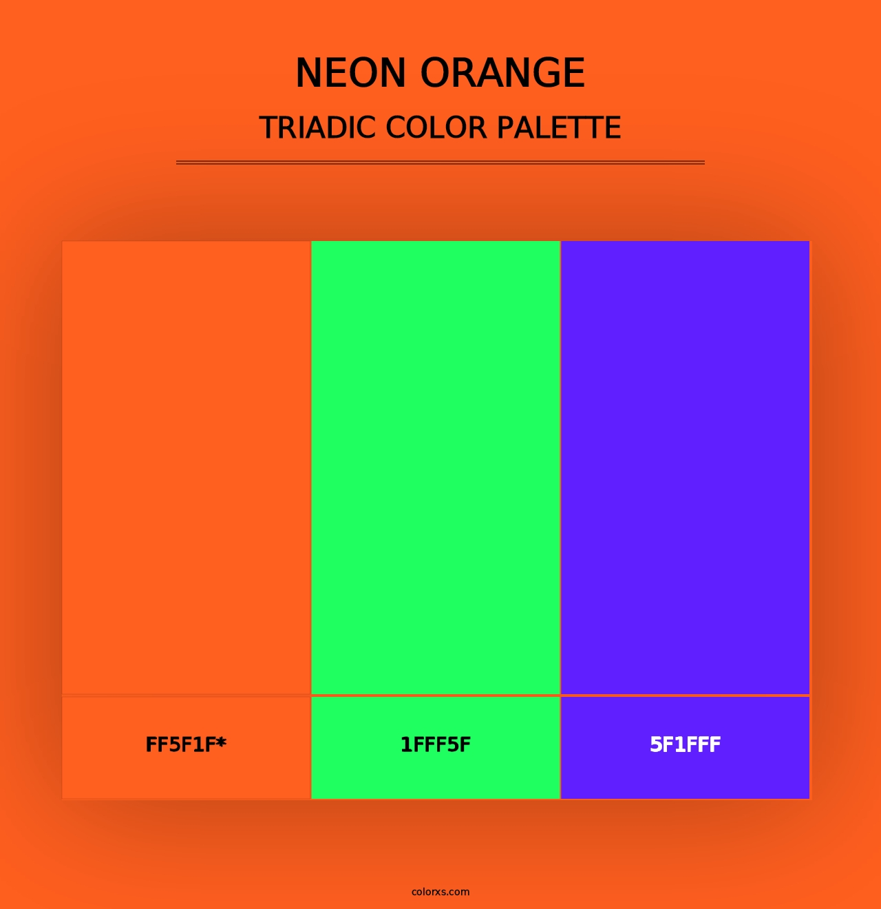 Neon Orange - Triadic Color Palette