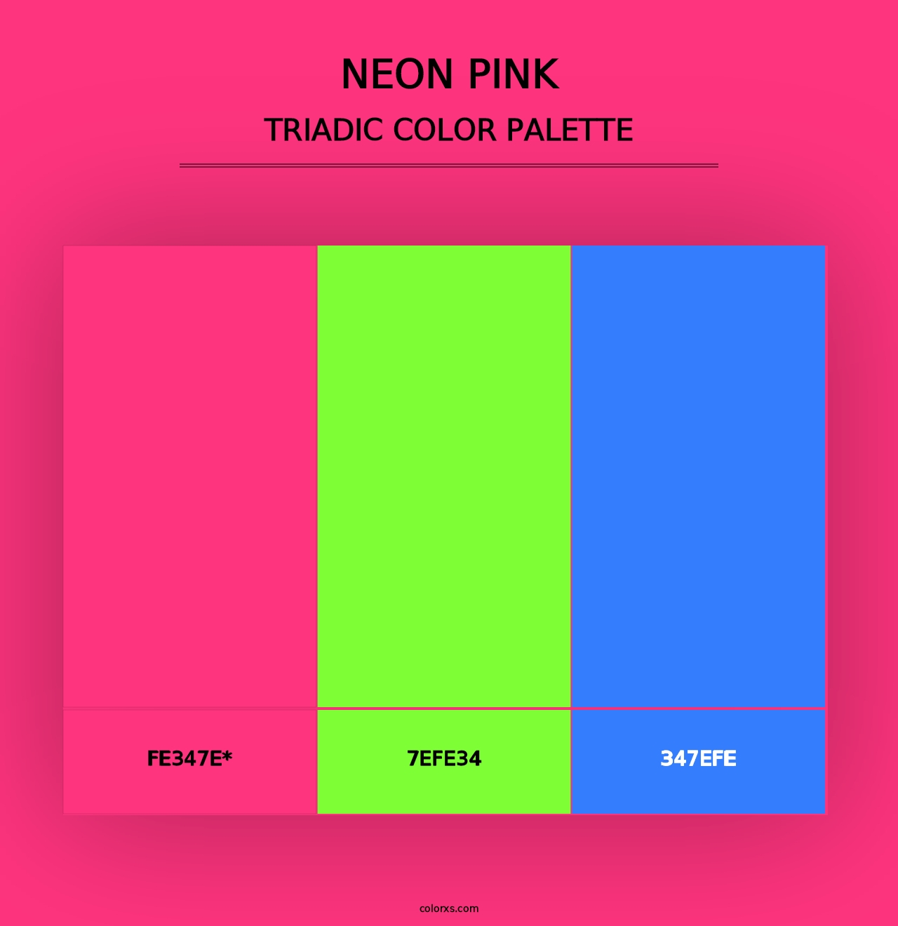 Neon Pink - Triadic Color Palette