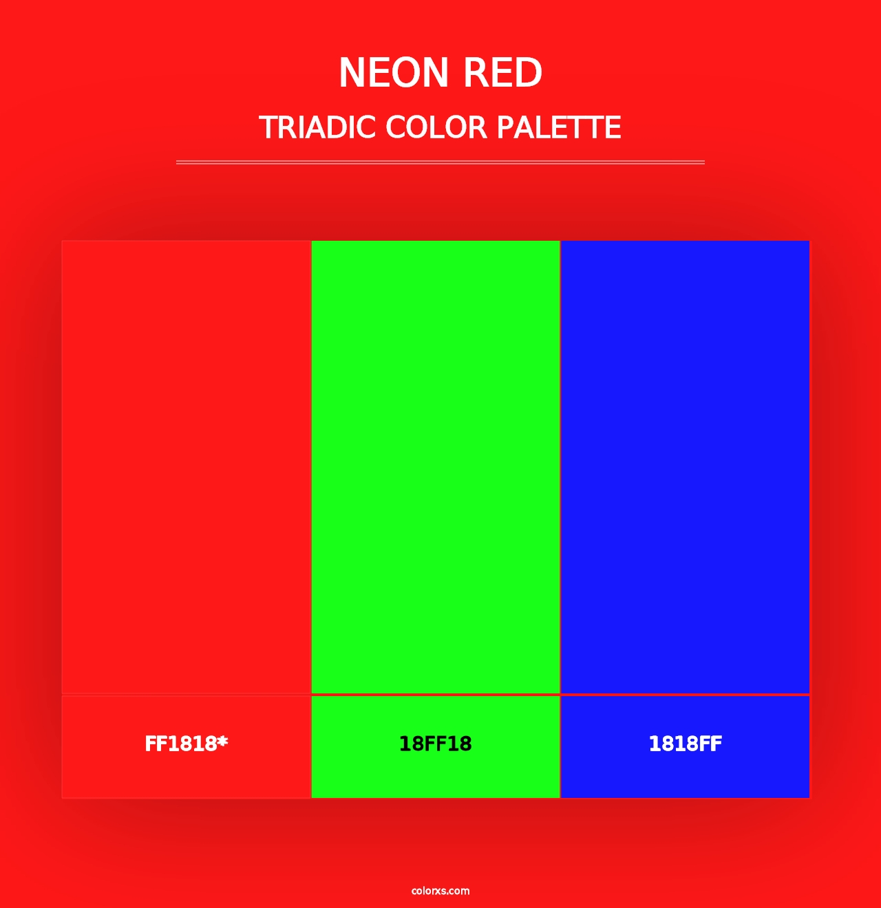 Neon Red - Triadic Color Palette