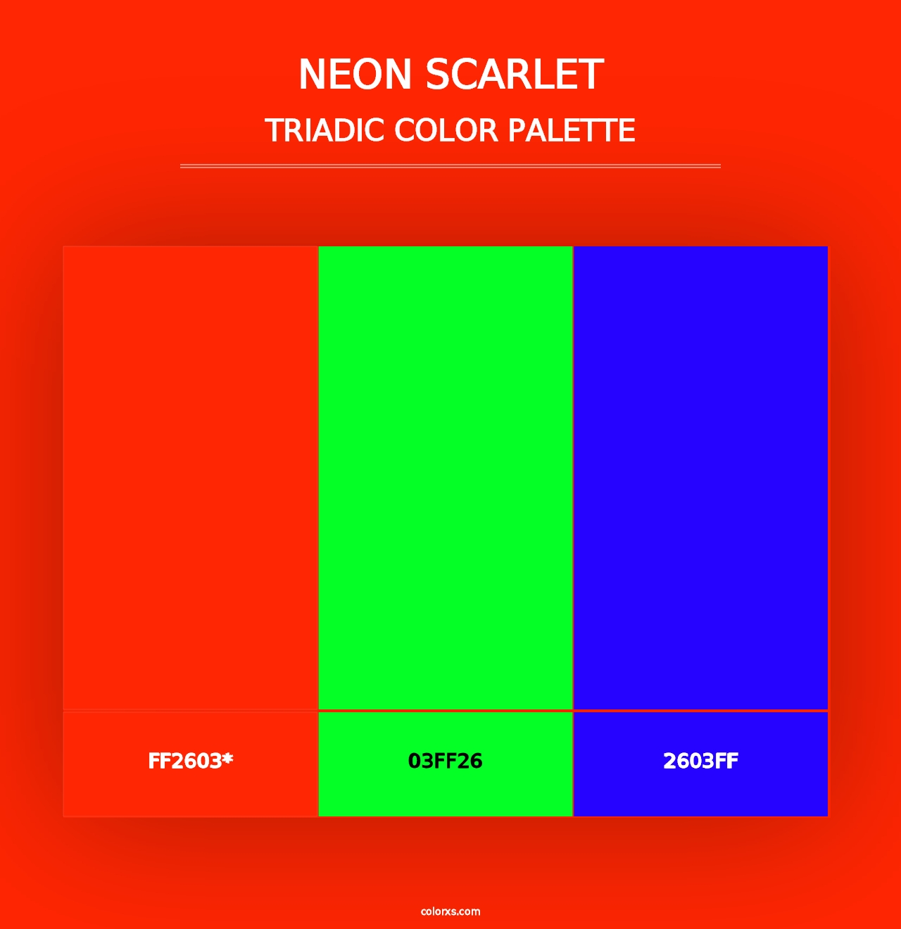 Neon Scarlet - Triadic Color Palette