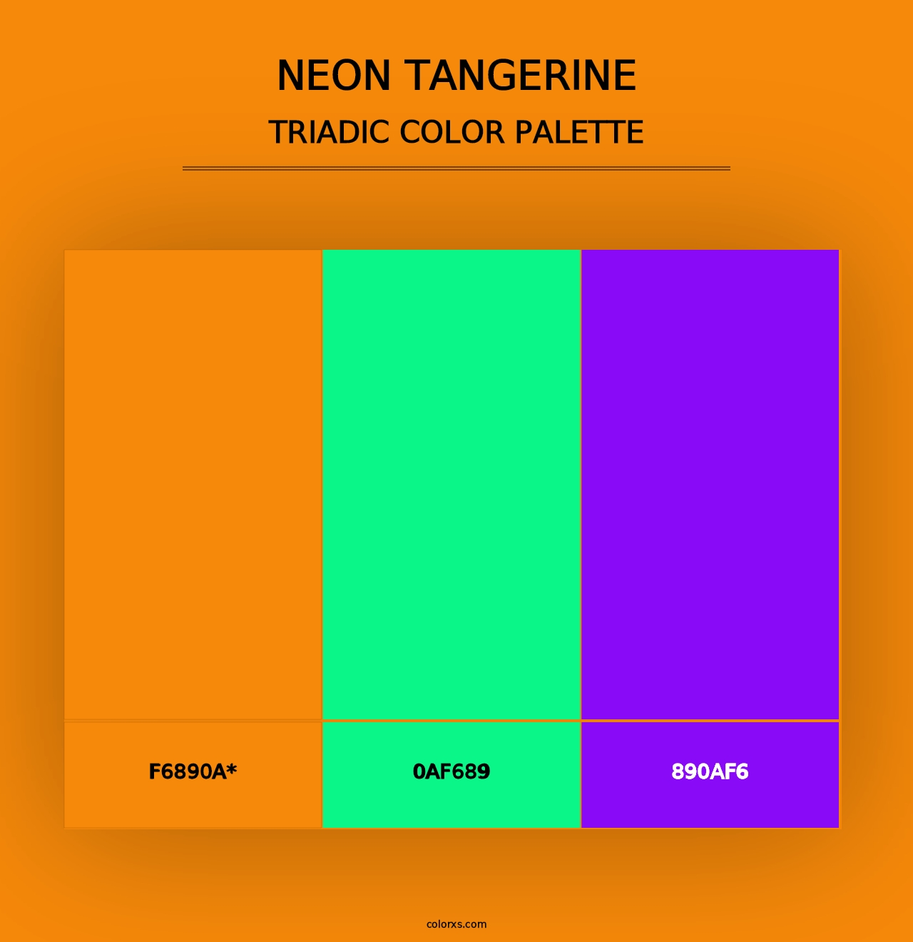 Neon Tangerine - Triadic Color Palette