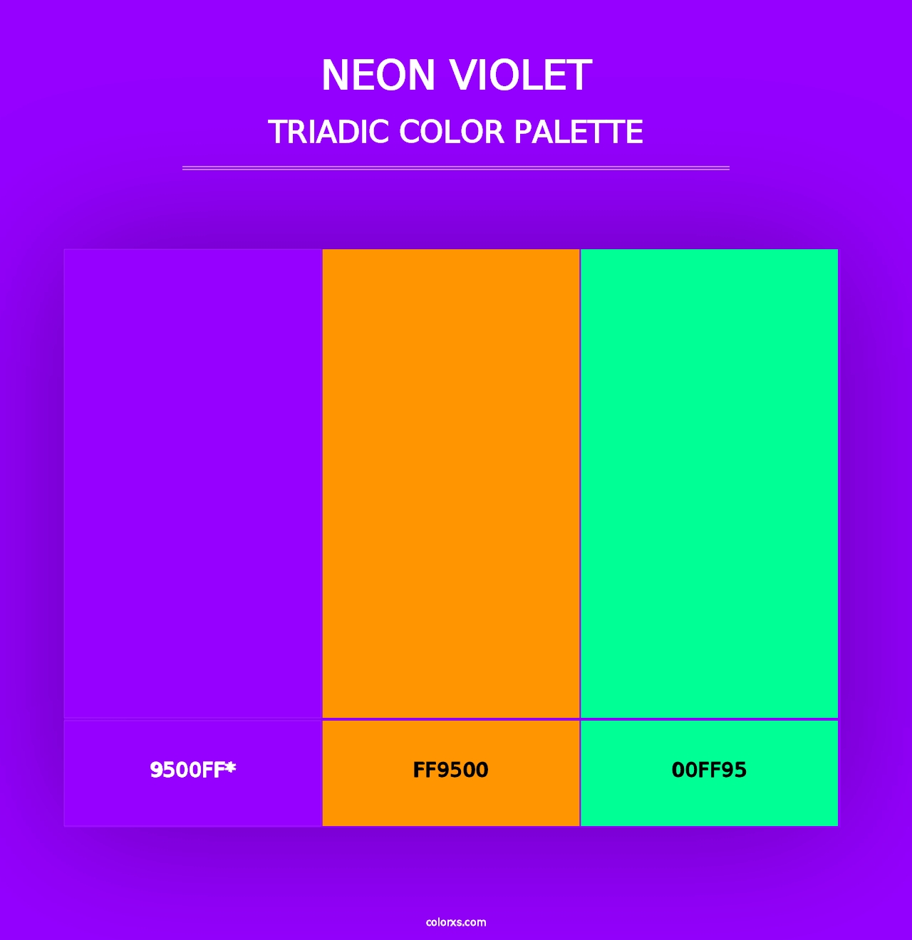 Neon Violet - Triadic Color Palette