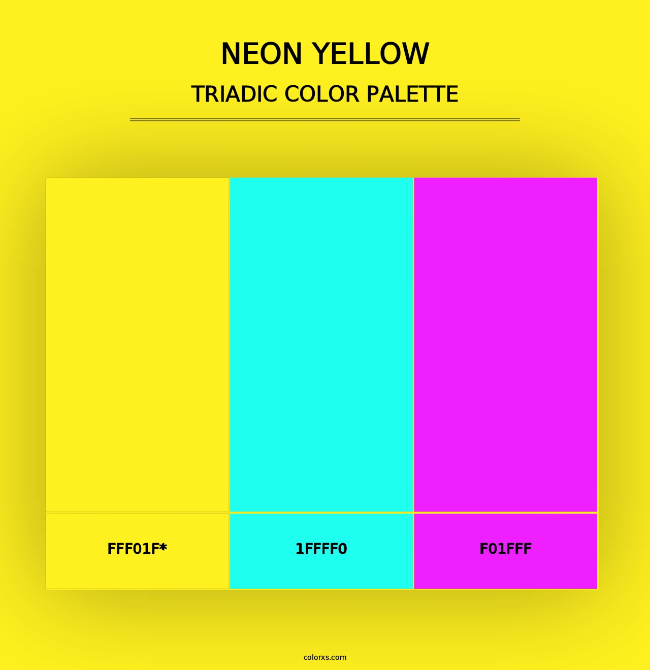 Neon Yellow - Triadic Color Palette