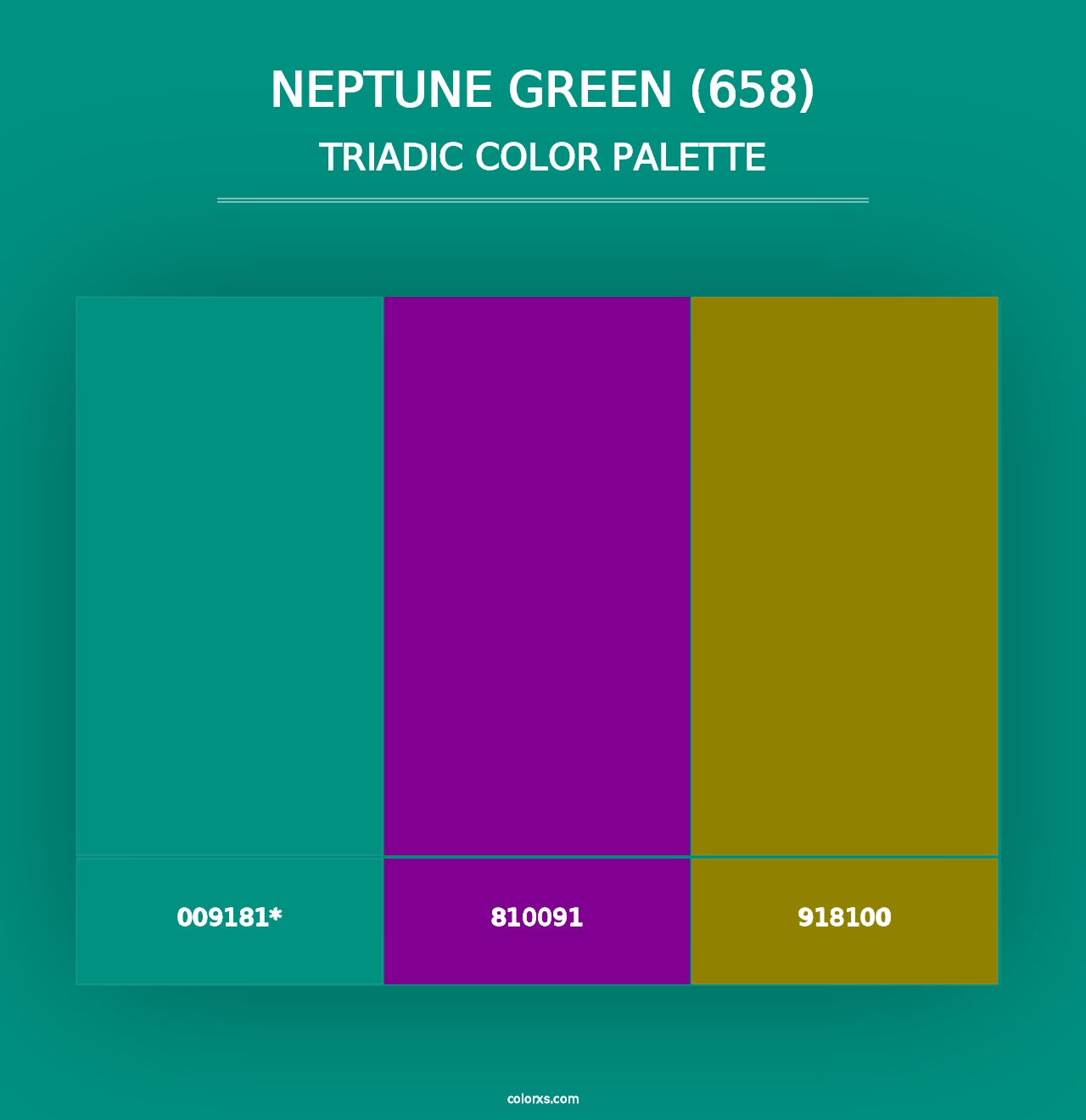 Neptune Green (658) - Triadic Color Palette