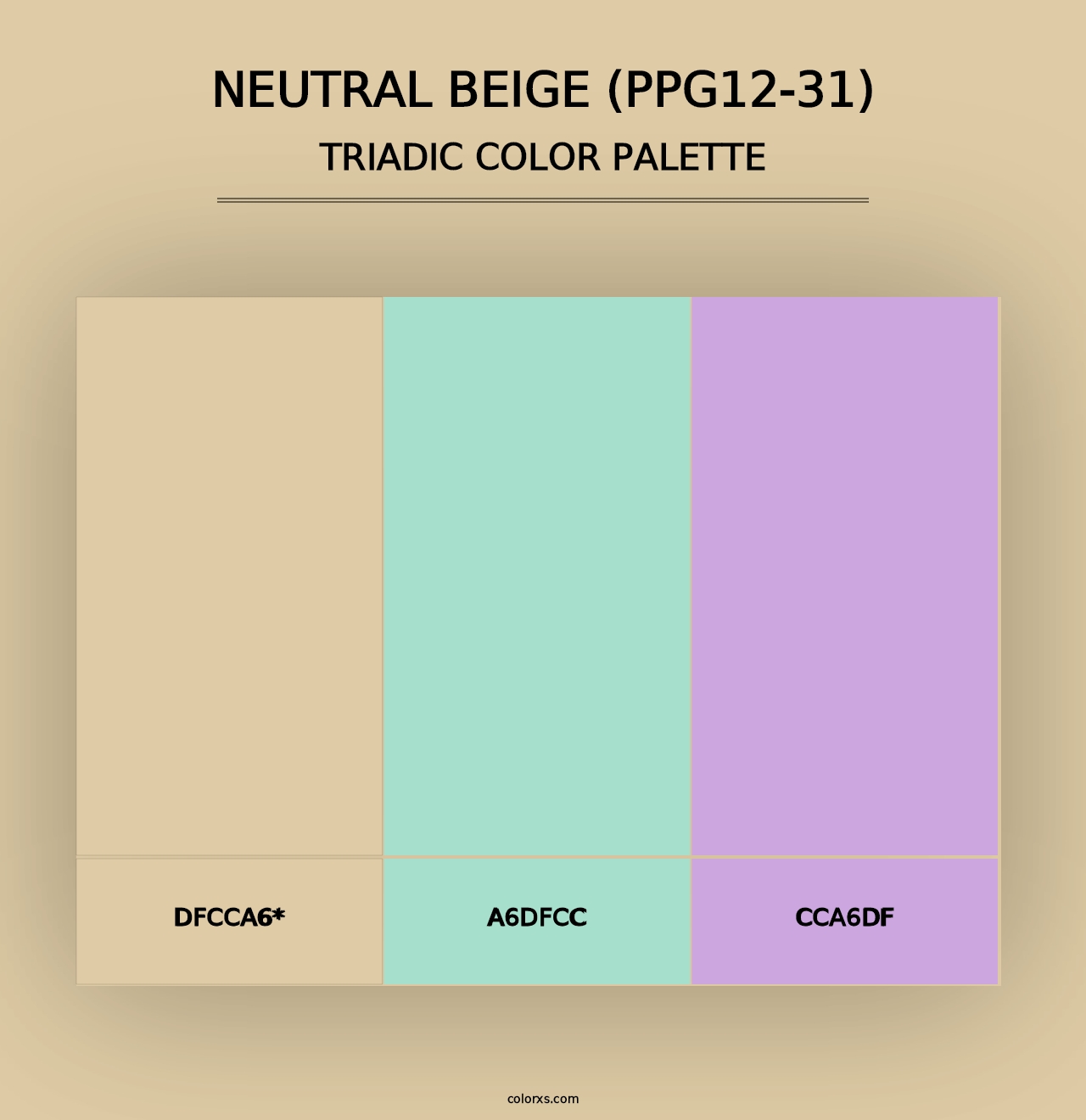 Neutral Beige (PPG12-31) - Triadic Color Palette