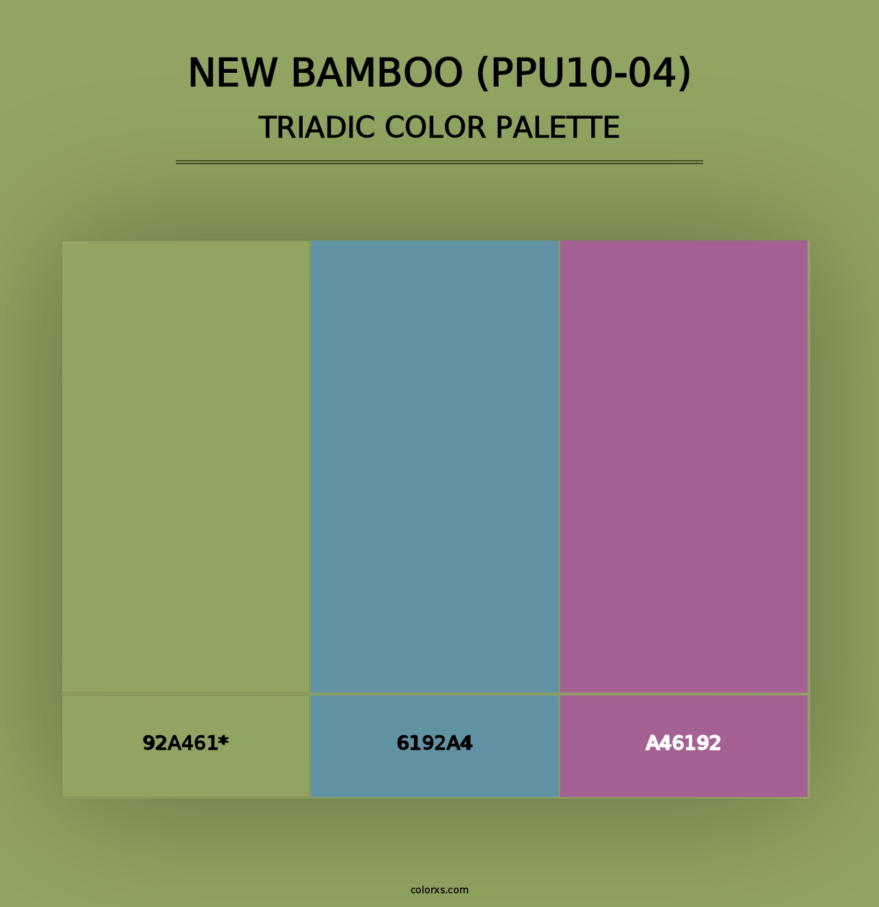 New Bamboo (PPU10-04) - Triadic Color Palette