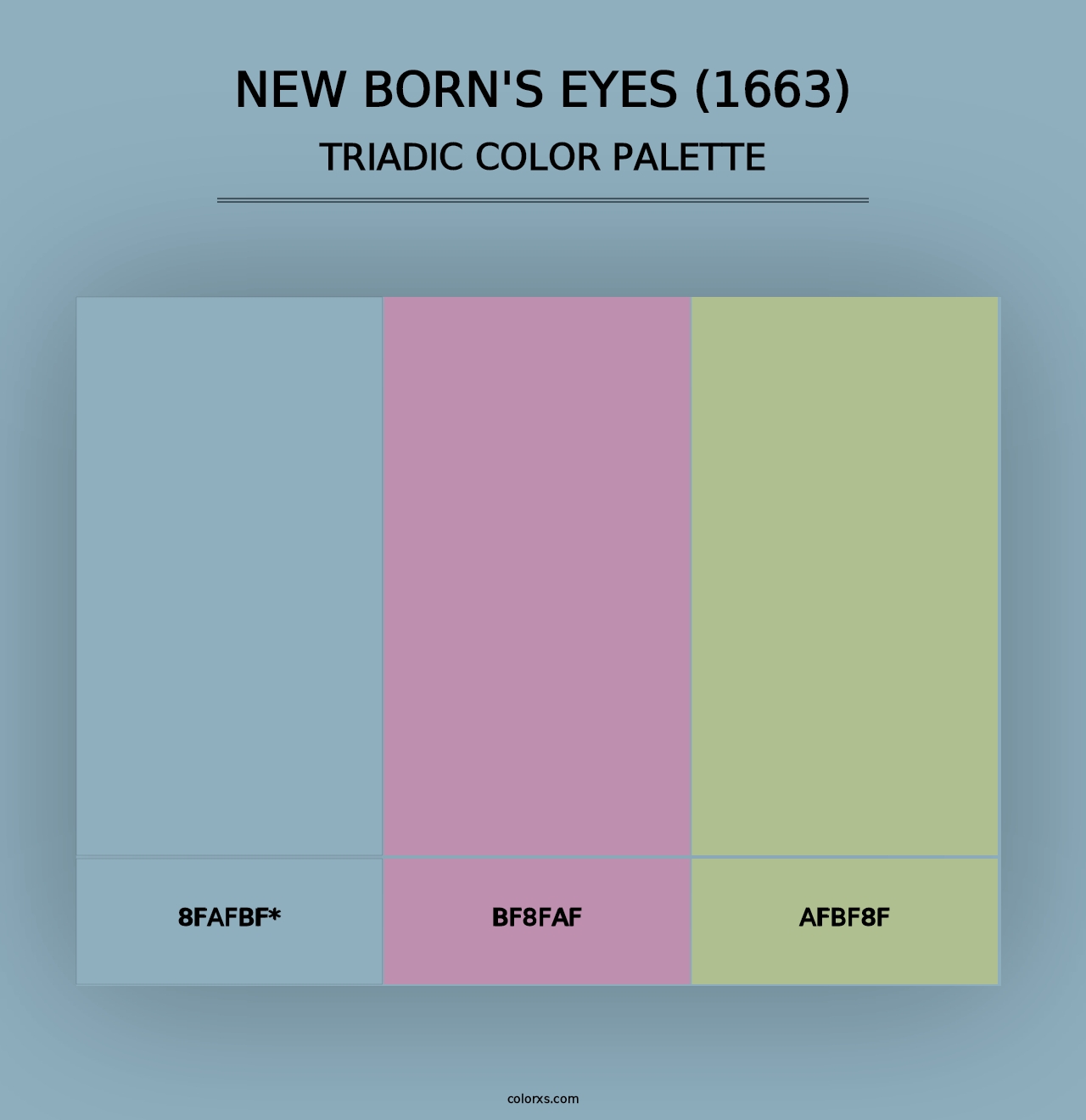 New Born's Eyes (1663) - Triadic Color Palette