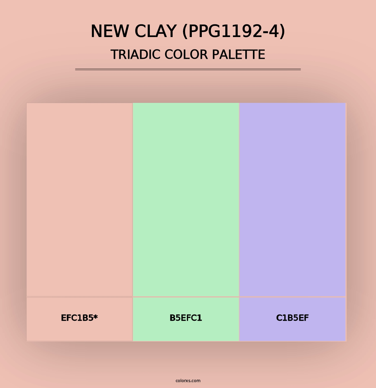 New Clay (PPG1192-4) - Triadic Color Palette