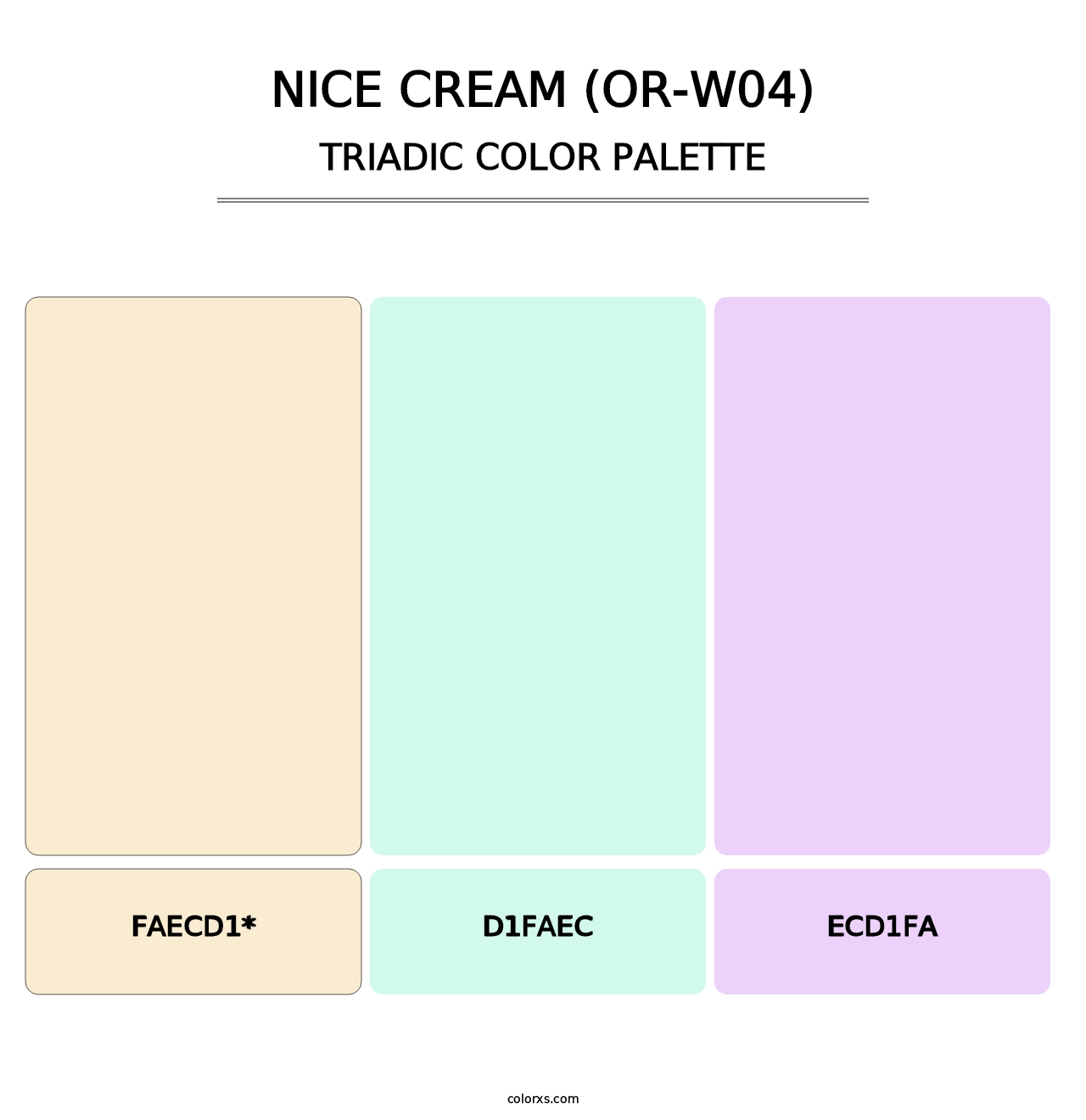 Nice Cream (OR-W04) - Triadic Color Palette