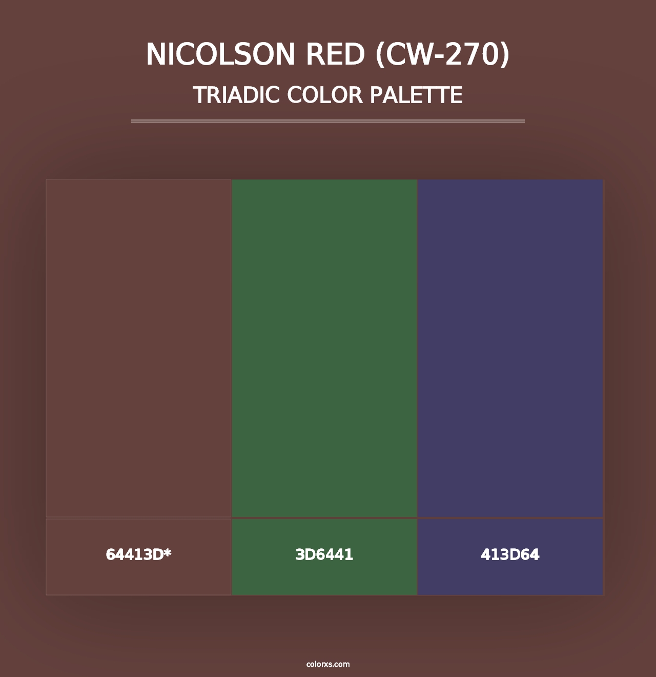 Nicolson Red (CW-270) - Triadic Color Palette