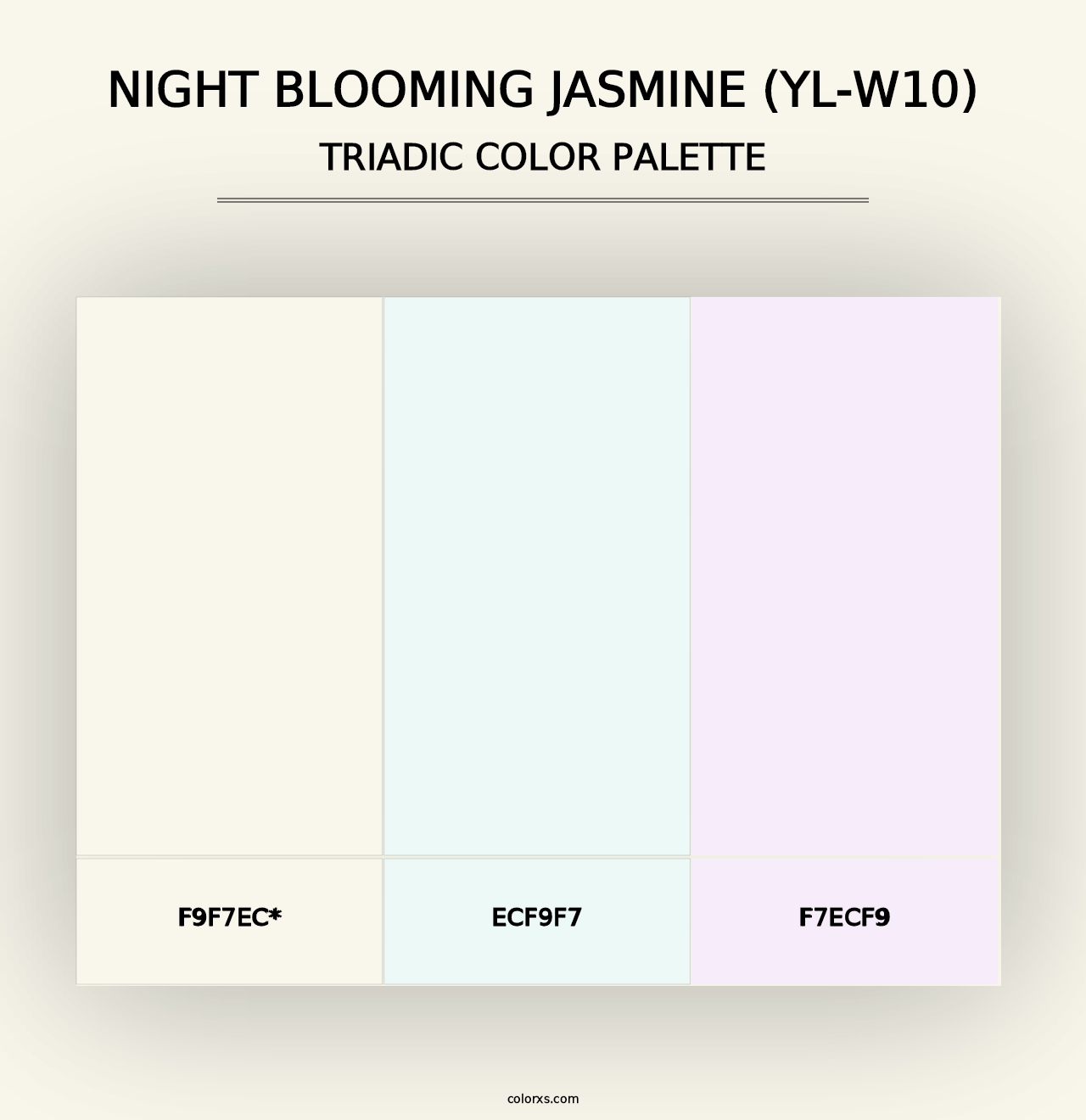 Night Blooming Jasmine (YL-W10) - Triadic Color Palette