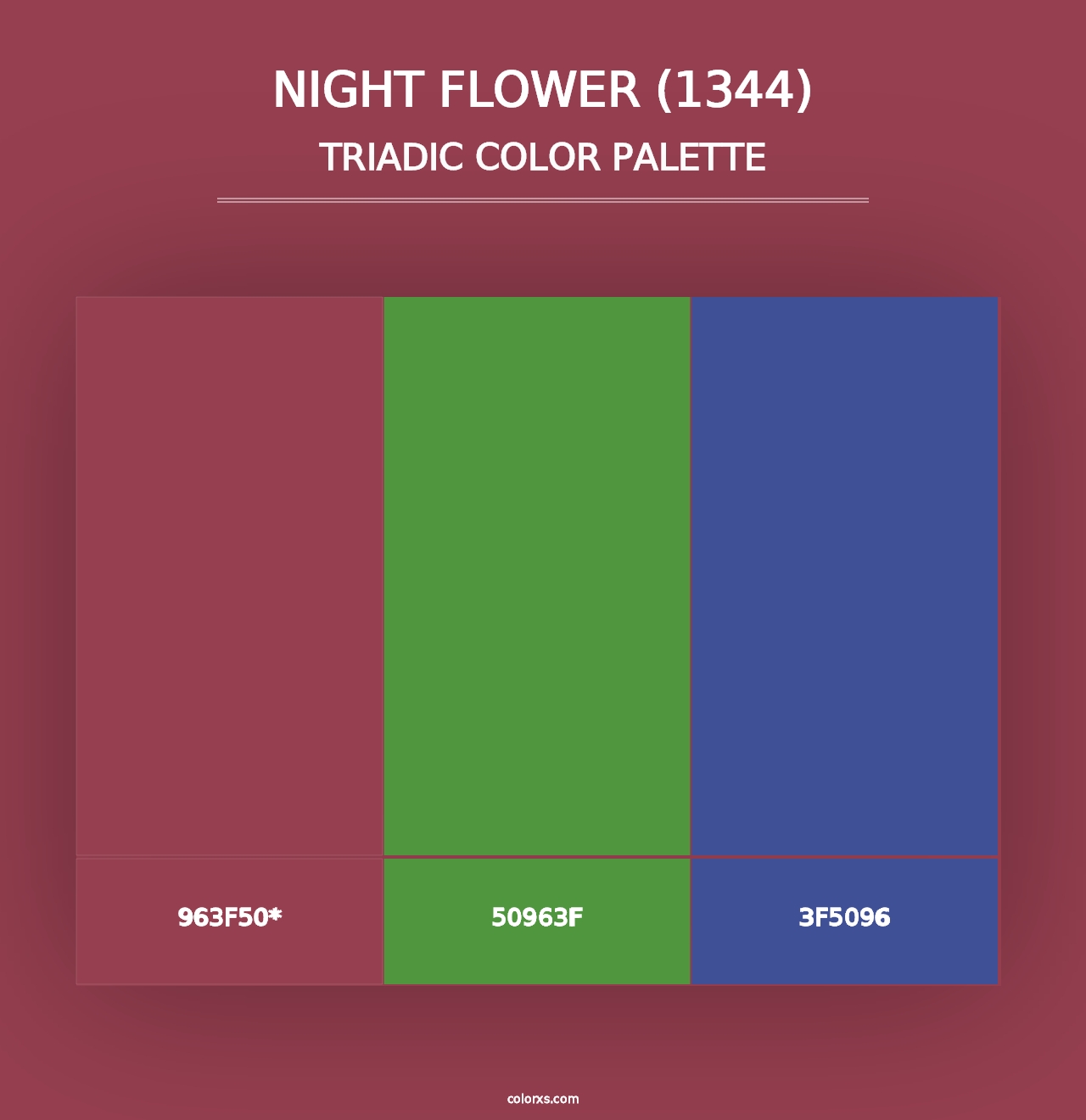 Night Flower (1344) - Triadic Color Palette