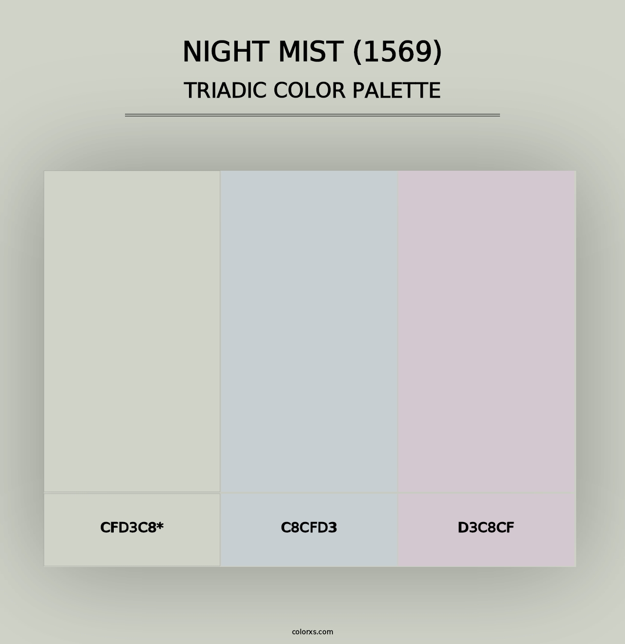 Night Mist (1569) - Triadic Color Palette