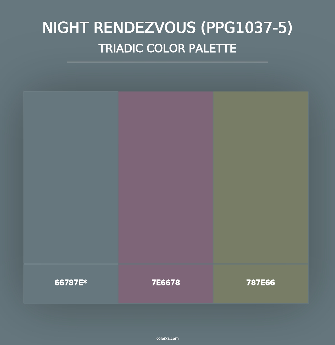 Night Rendezvous (PPG1037-5) - Triadic Color Palette