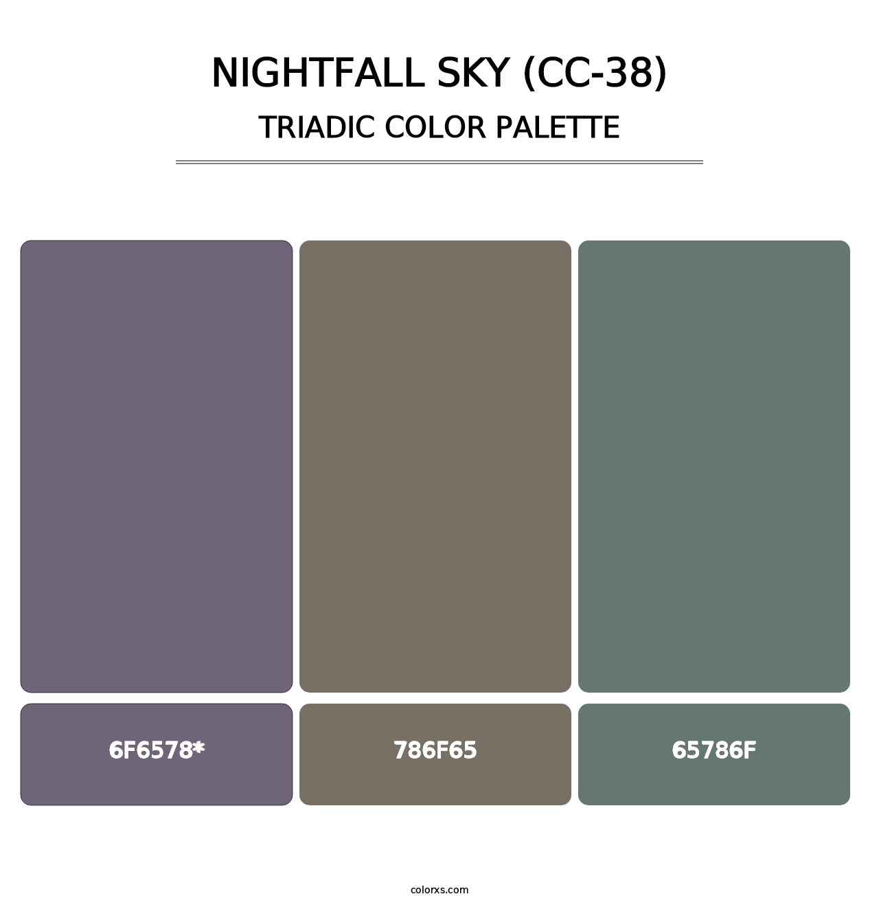 Nightfall Sky (CC-38) - Triadic Color Palette