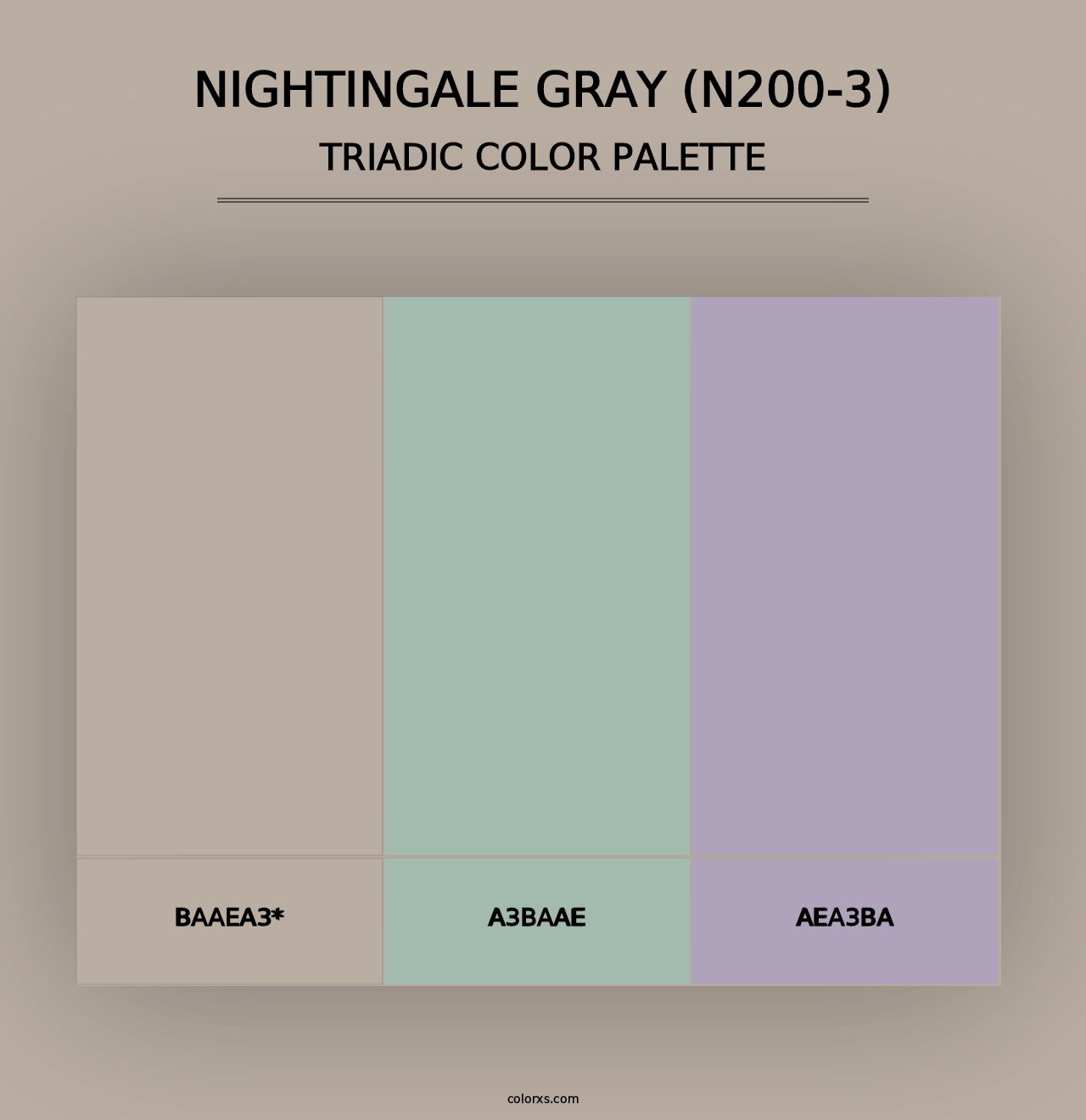 Nightingale Gray (N200-3) - Triadic Color Palette