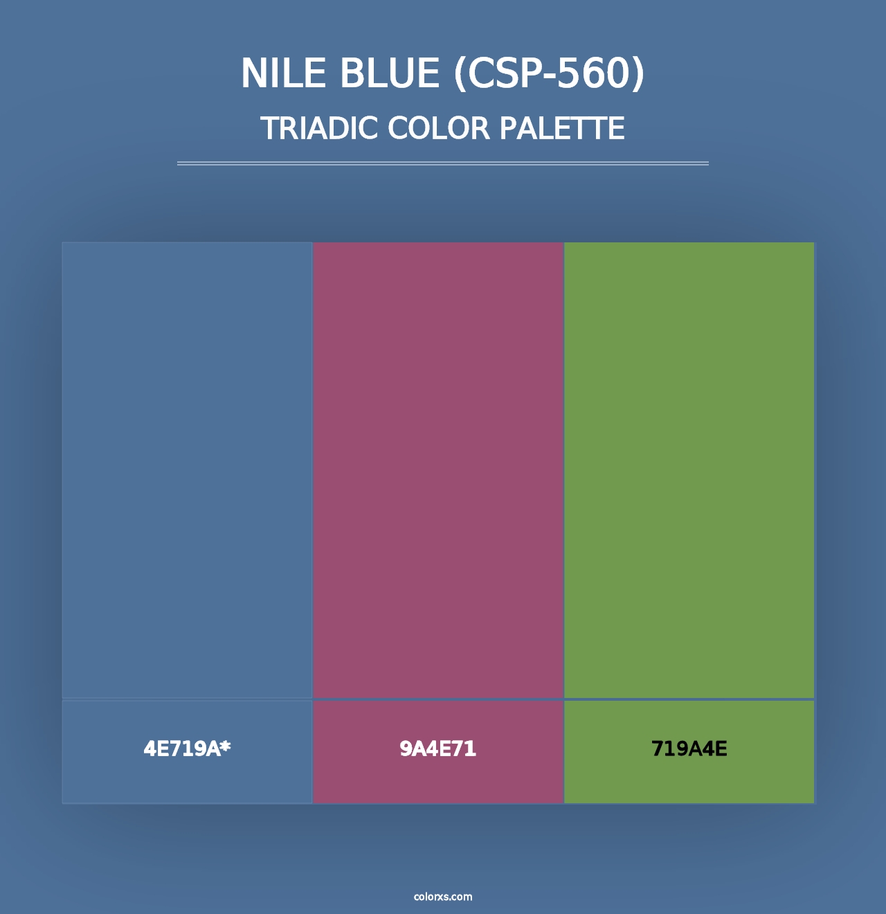 Nile Blue (CSP-560) - Triadic Color Palette