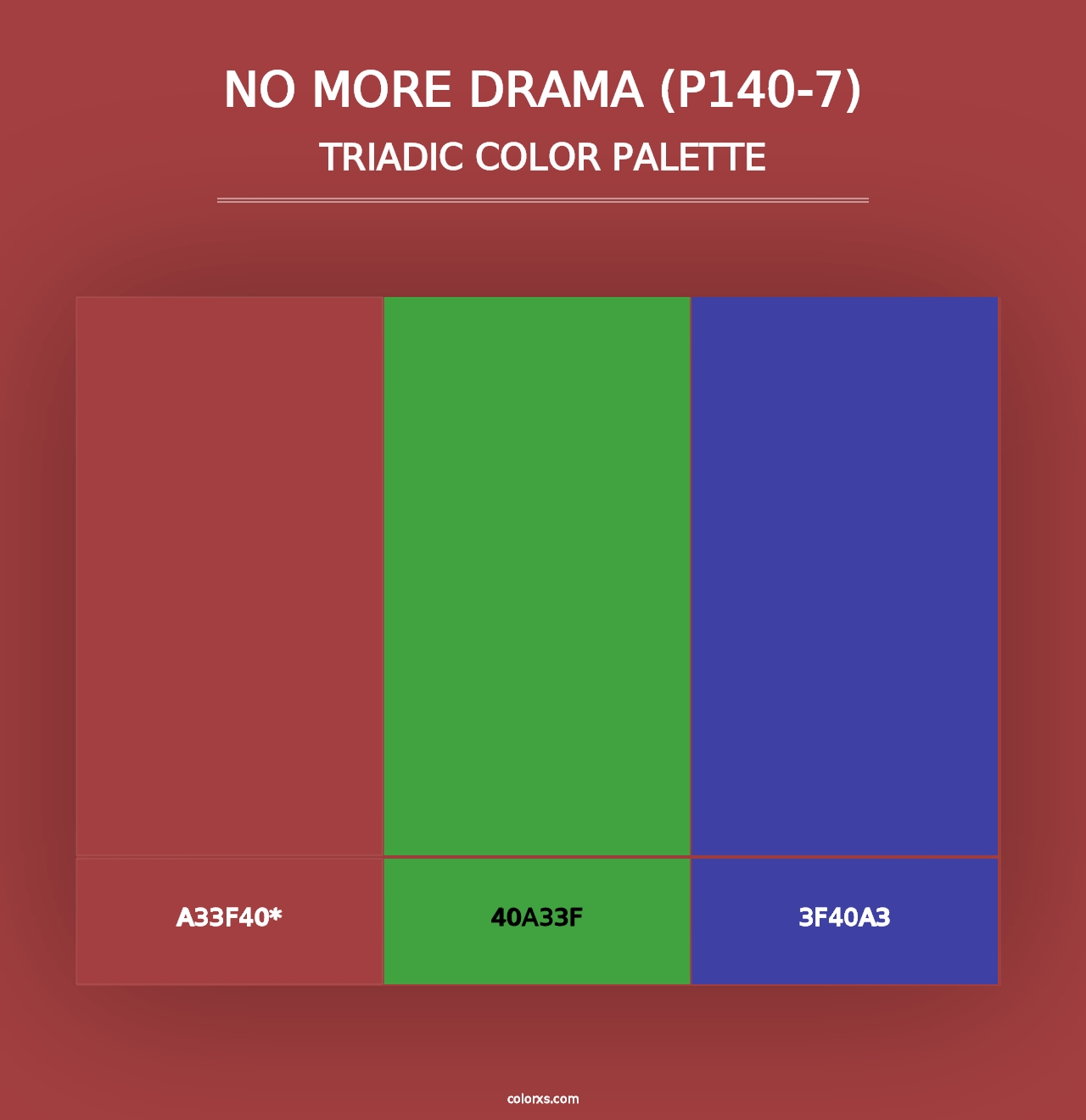 No More Drama (P140-7) - Triadic Color Palette