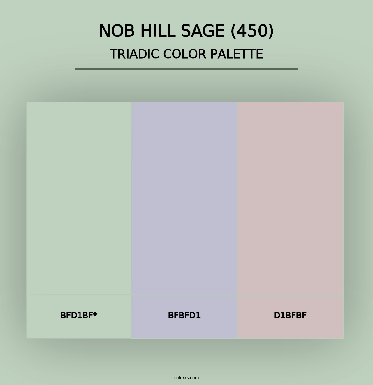 Nob Hill Sage (450) - Triadic Color Palette