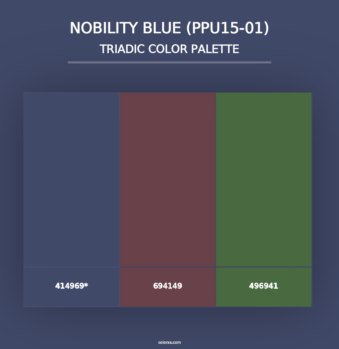 Nobility Blue (PPU15-01) - Triadic Color Palette