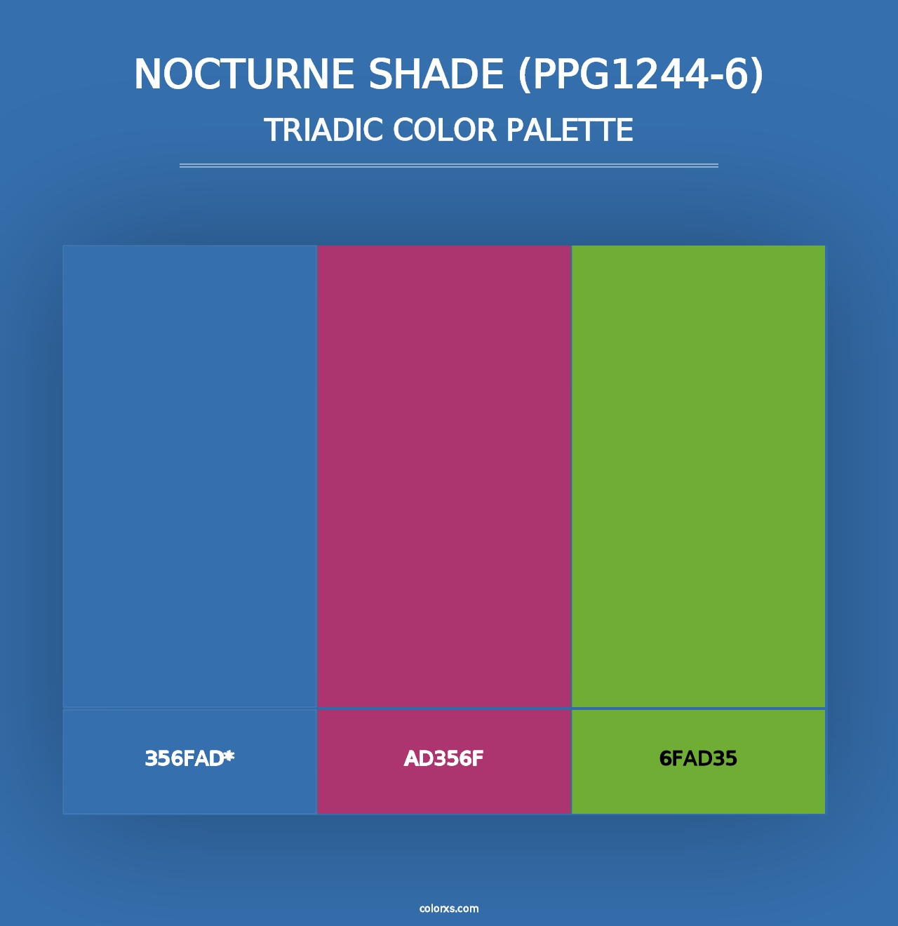 Nocturne Shade (PPG1244-6) - Triadic Color Palette