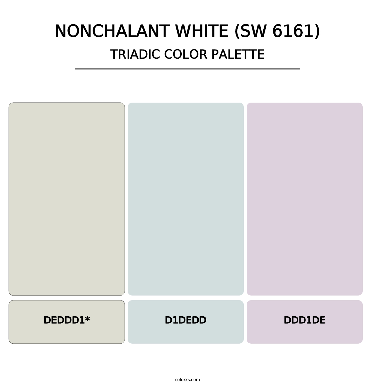 Nonchalant White (SW 6161) - Triadic Color Palette