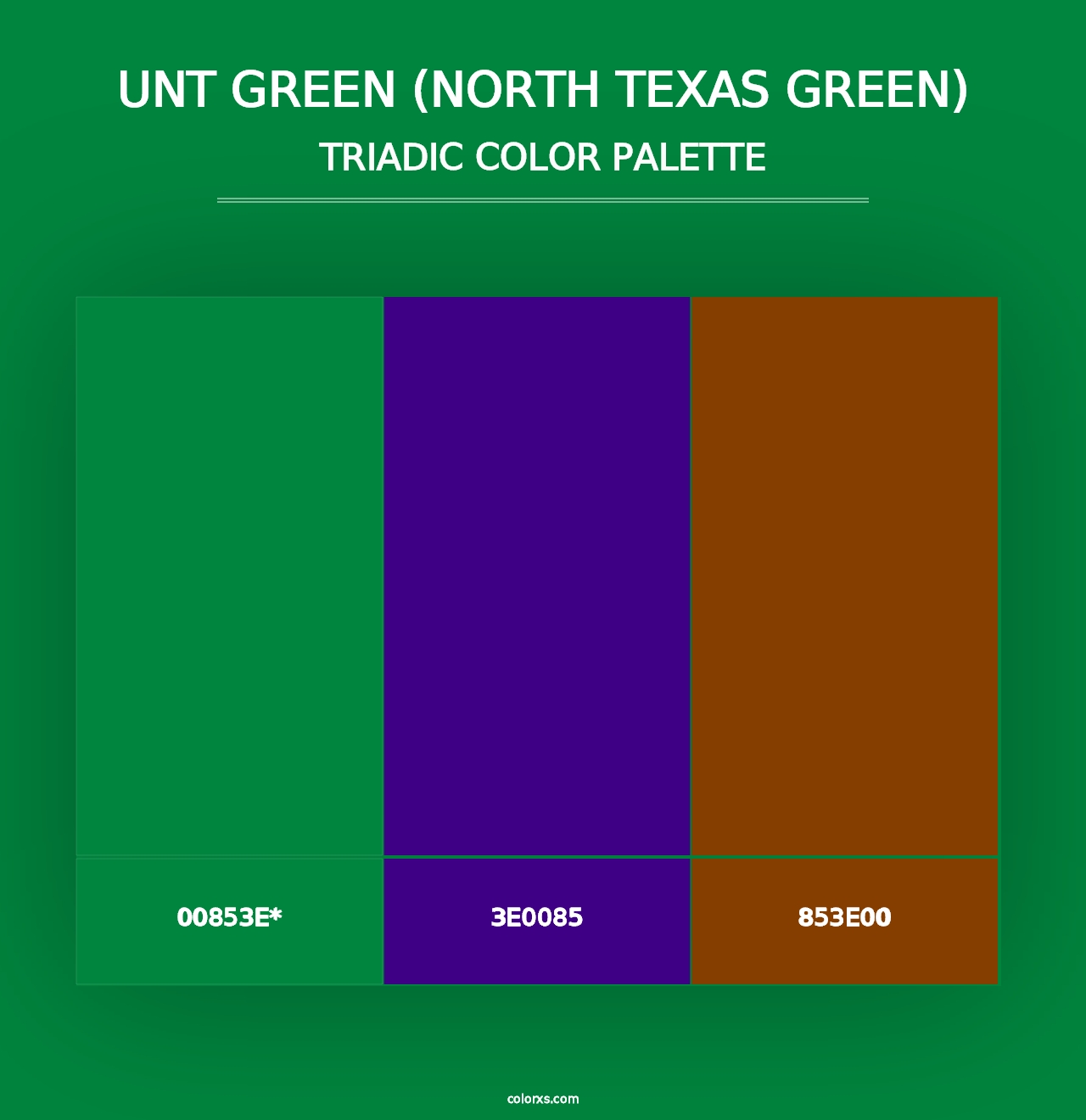 UNT Green (North Texas Green) - Triadic Color Palette