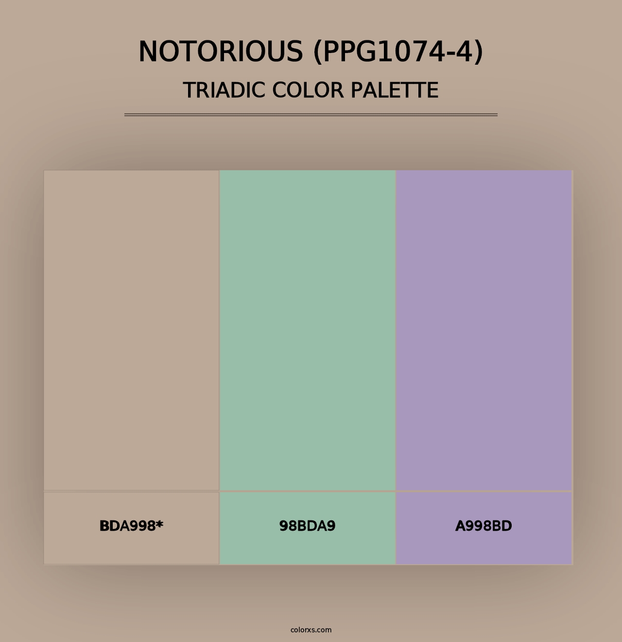 Notorious (PPG1074-4) - Triadic Color Palette