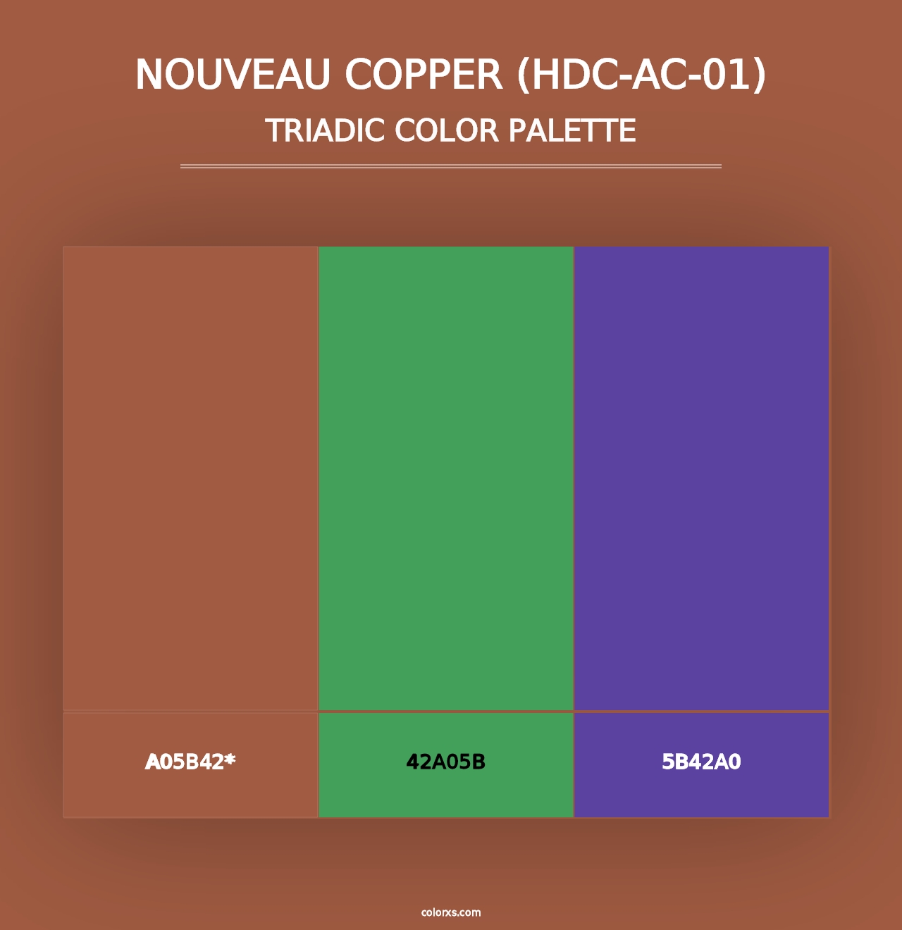 Nouveau Copper (HDC-AC-01) - Triadic Color Palette