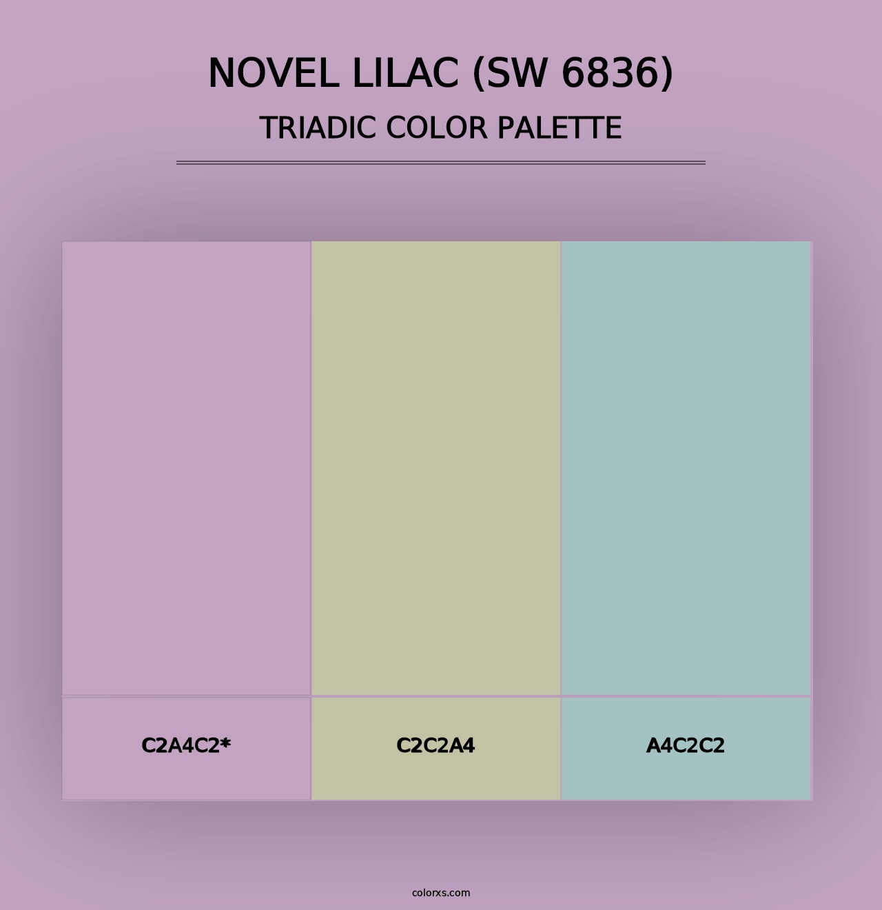 Novel Lilac (SW 6836) - Triadic Color Palette