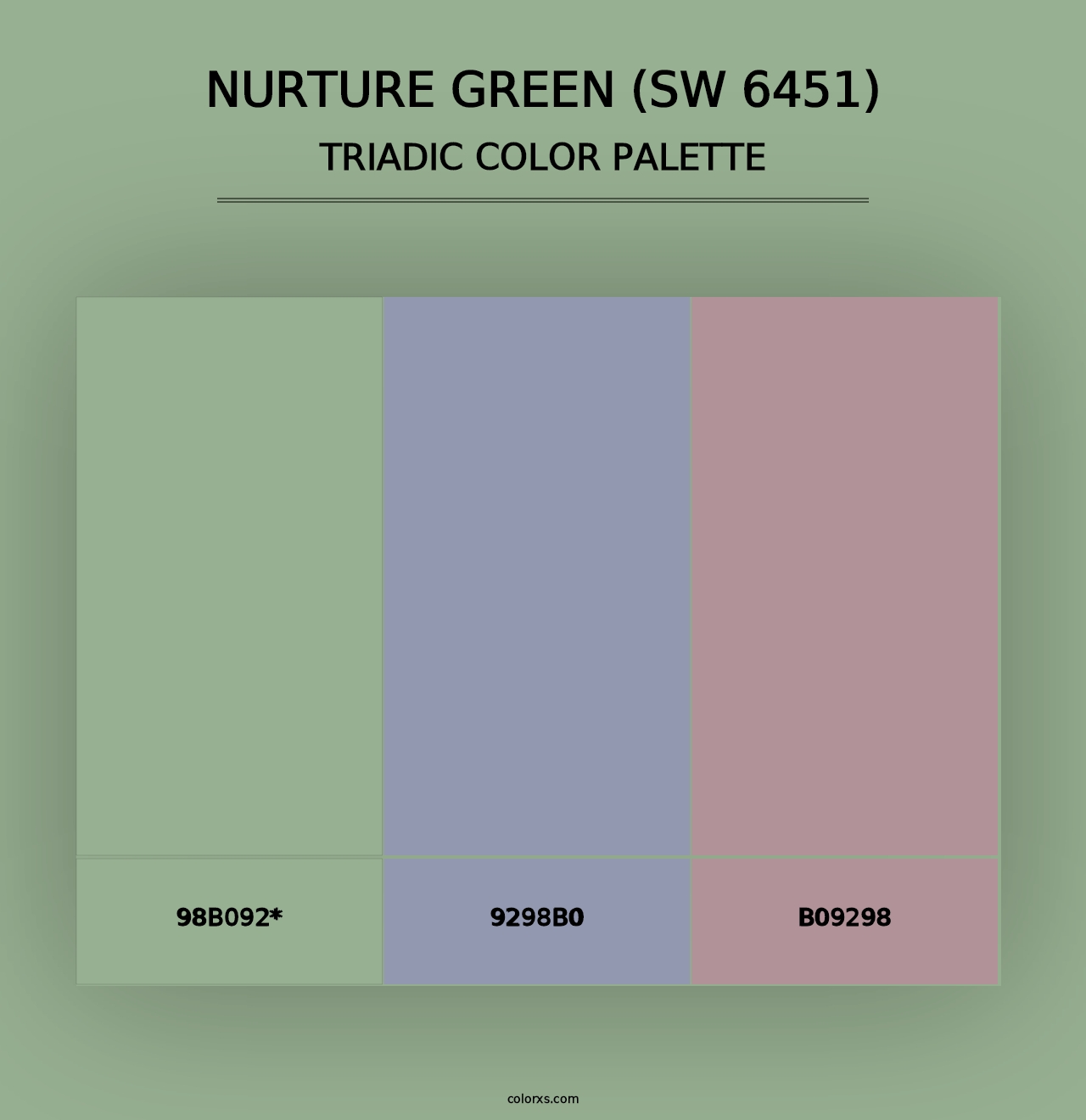 Nurture Green (SW 6451) - Triadic Color Palette