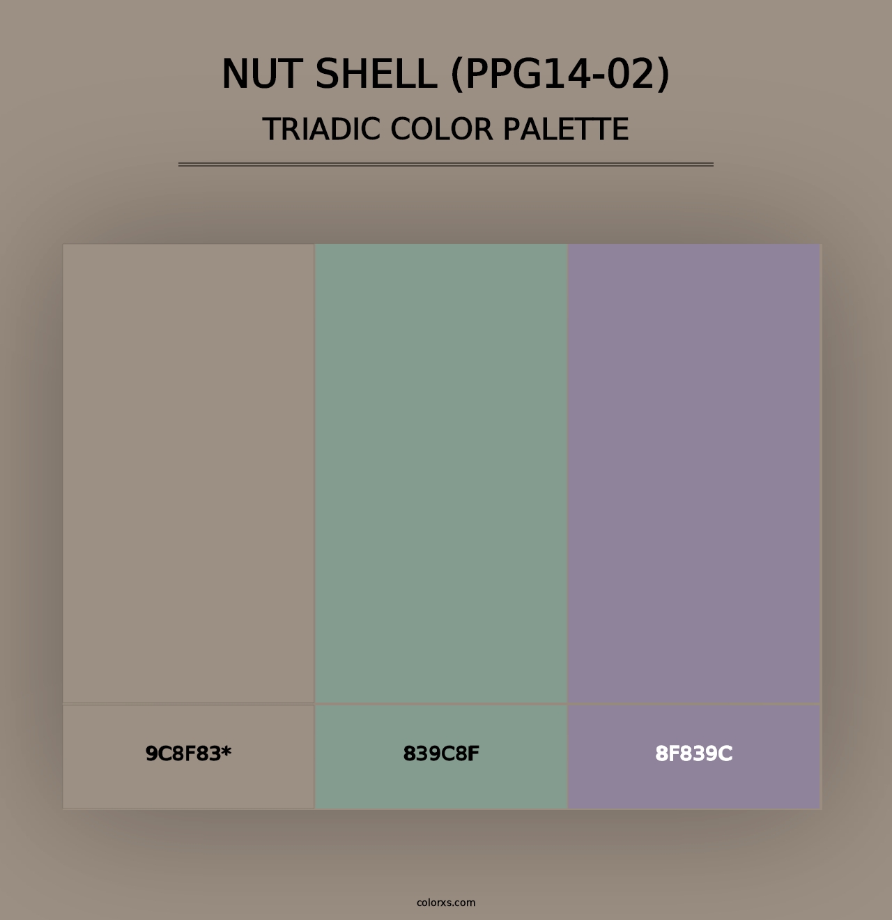 Nut Shell (PPG14-02) - Triadic Color Palette