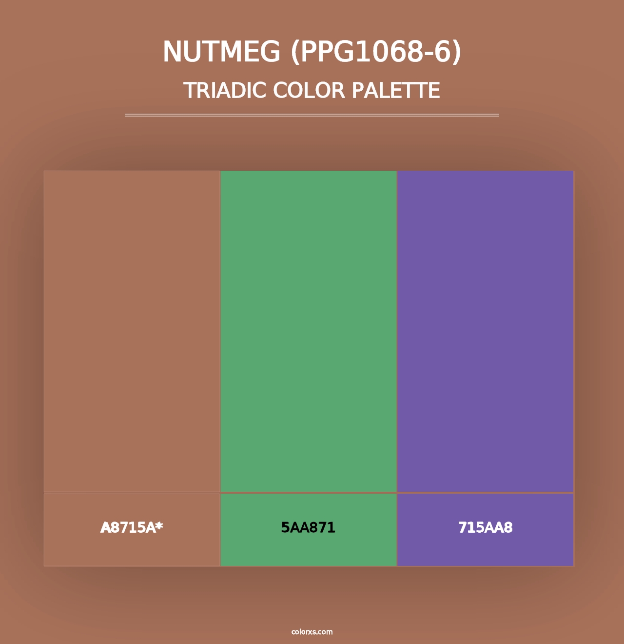 Nutmeg (PPG1068-6) - Triadic Color Palette