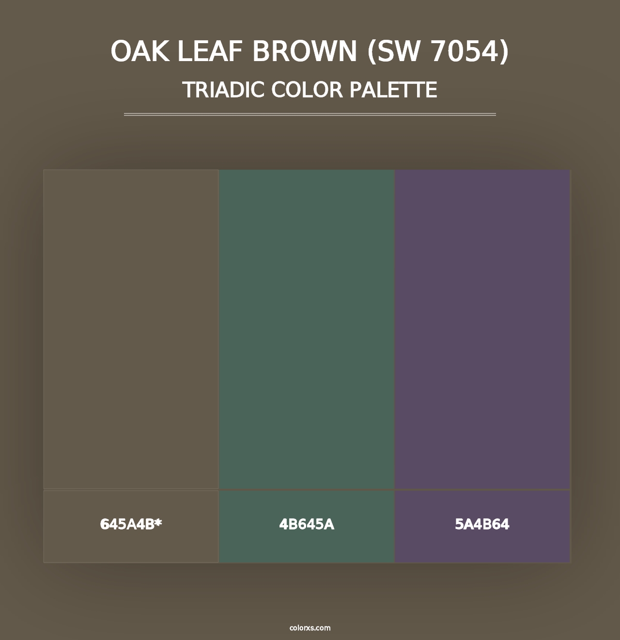 Oak Leaf Brown (SW 7054) - Triadic Color Palette