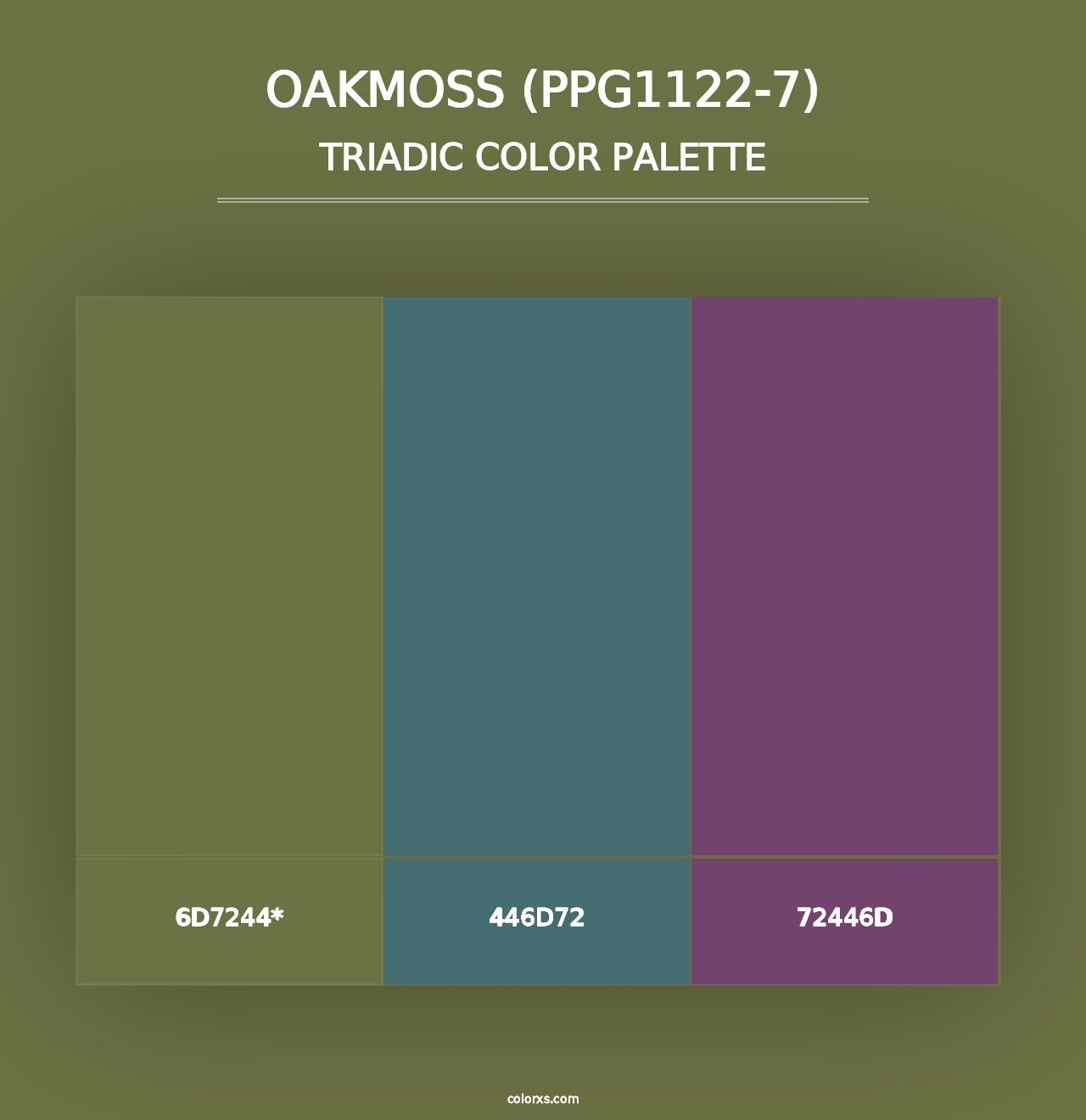 Oakmoss (PPG1122-7) - Triadic Color Palette