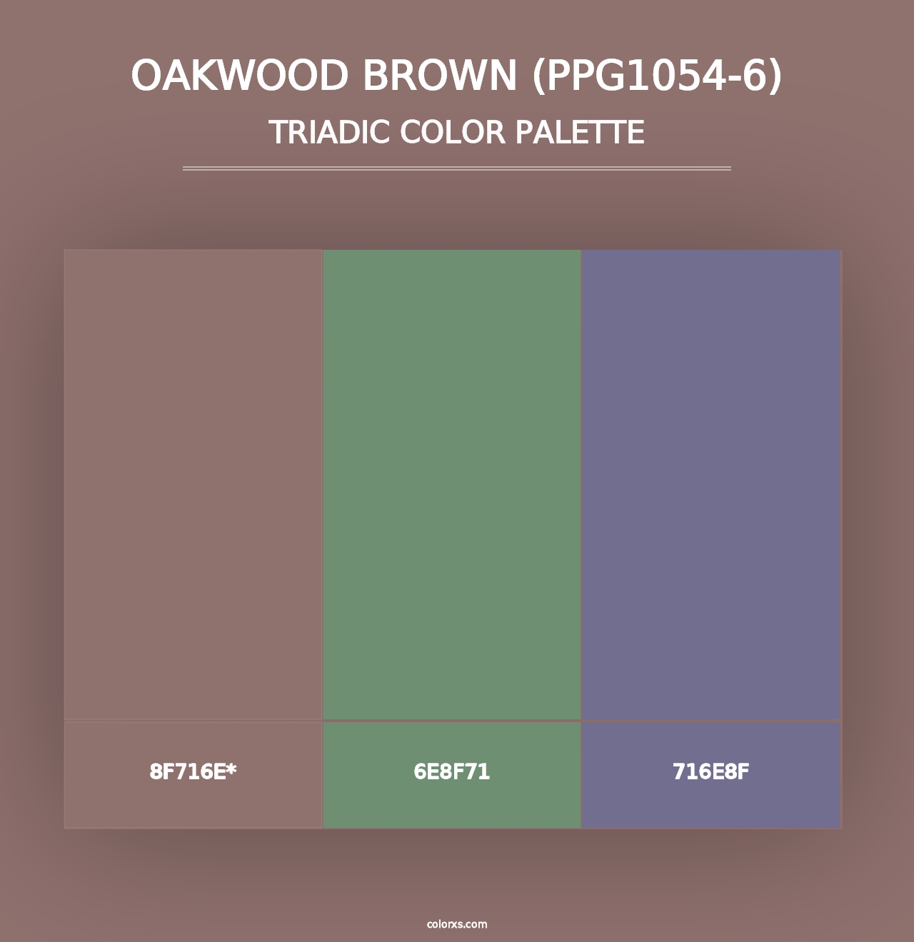 Oakwood Brown (PPG1054-6) - Triadic Color Palette