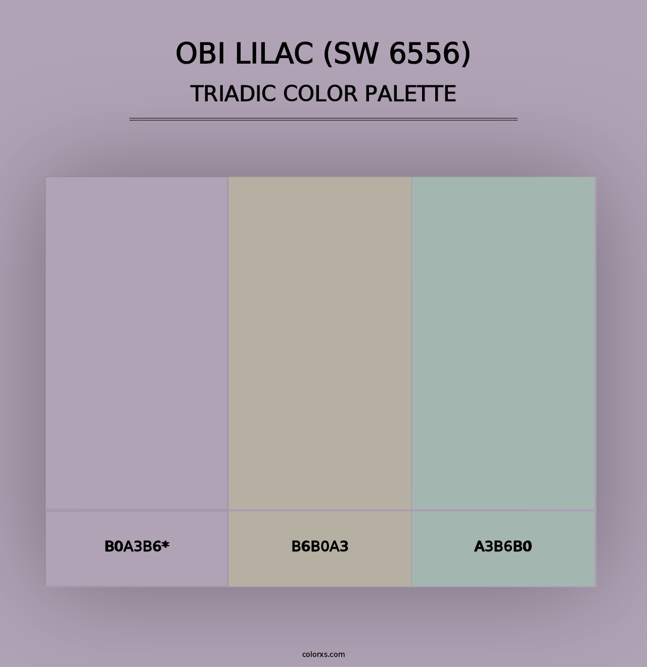 Obi Lilac (SW 6556) - Triadic Color Palette