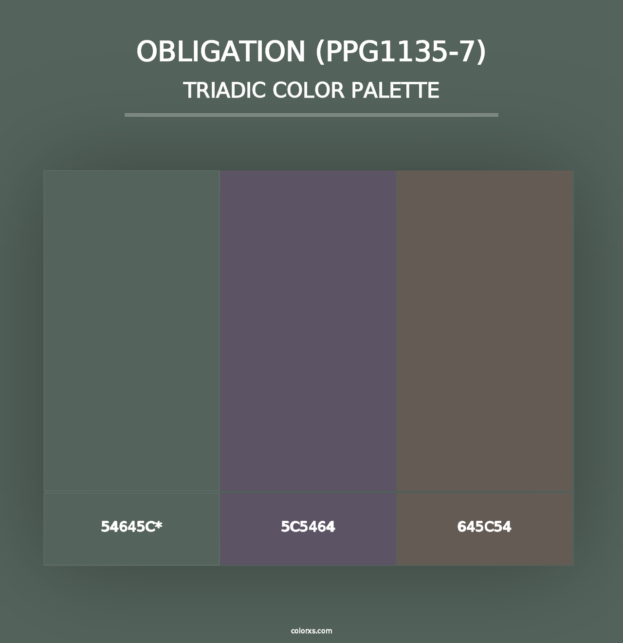 Obligation (PPG1135-7) - Triadic Color Palette