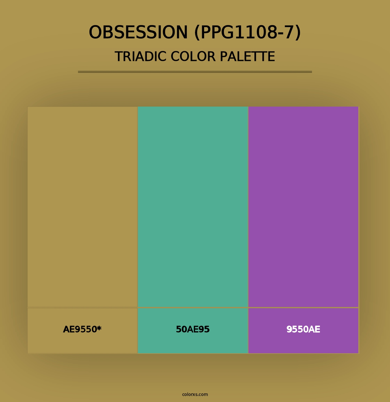 Obsession (PPG1108-7) - Triadic Color Palette