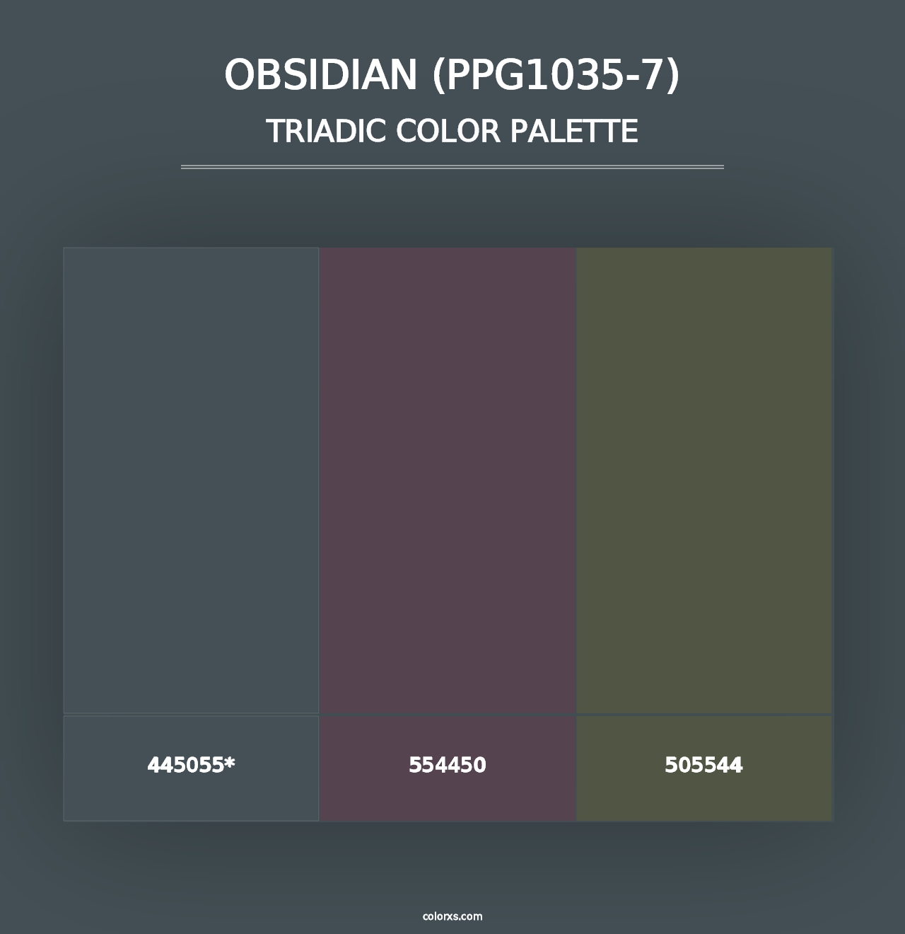 Obsidian (PPG1035-7) - Triadic Color Palette