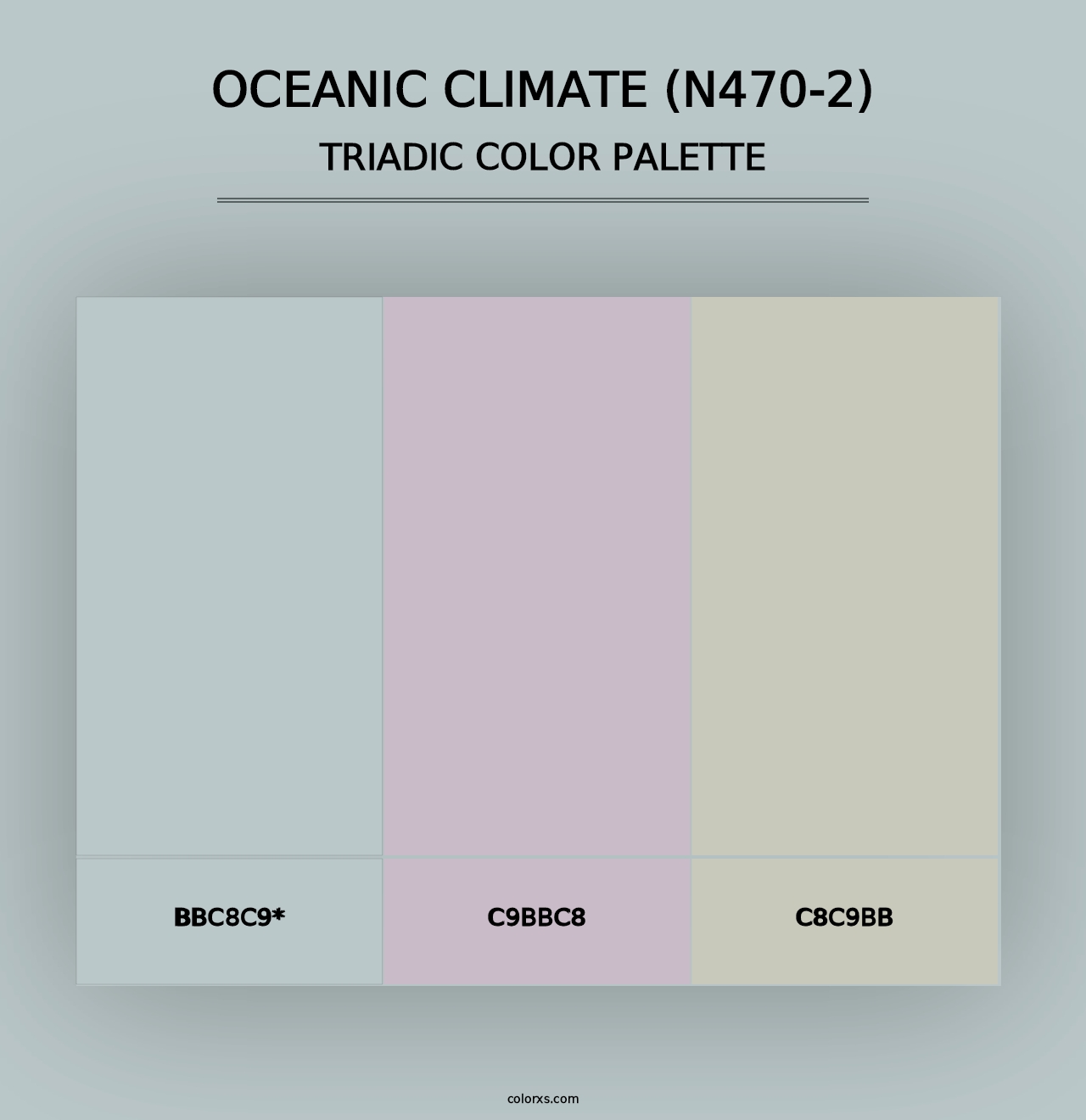 Oceanic Climate (N470-2) - Triadic Color Palette